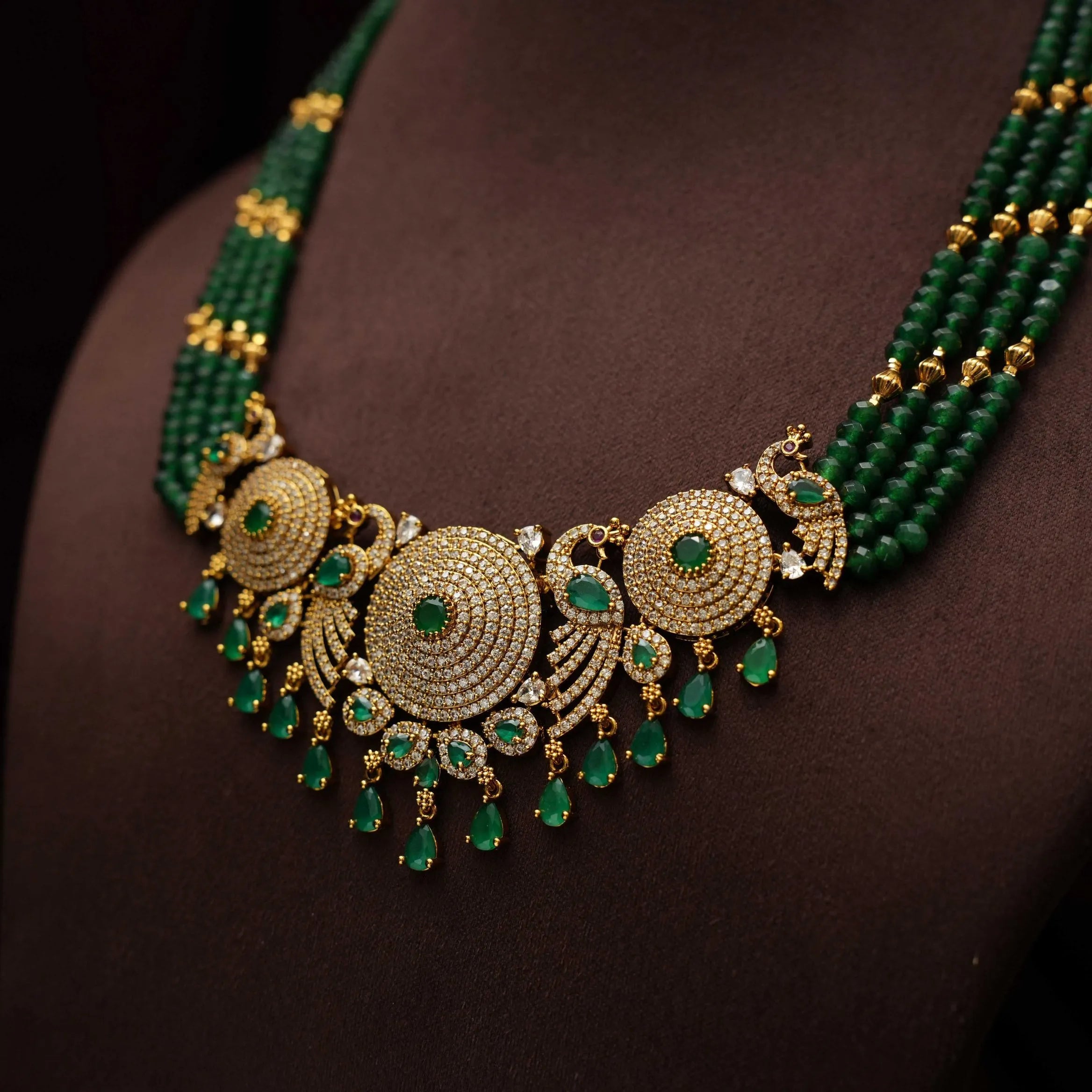 Naira Beaded Necklace - Green