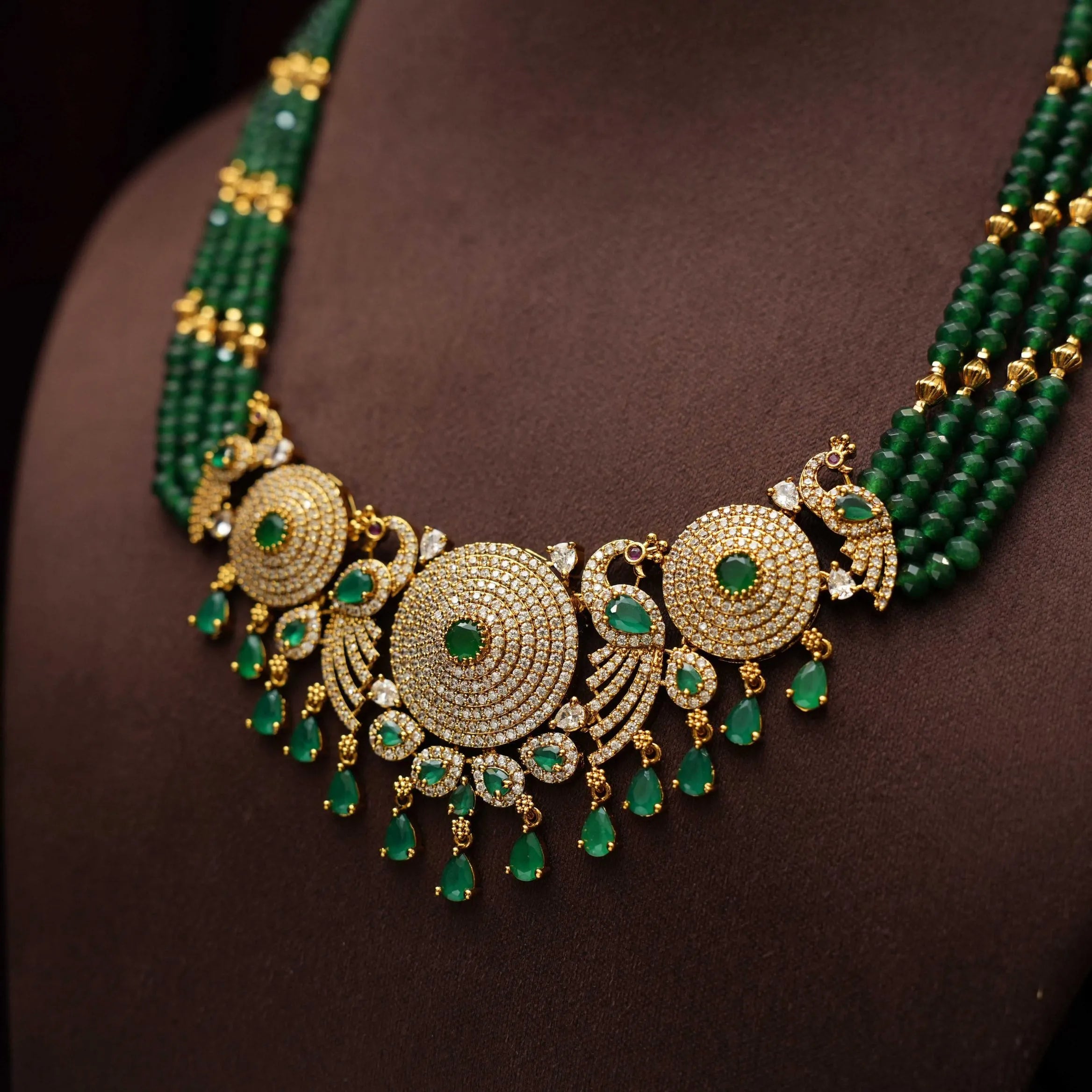 Naira Beaded Necklace - Green