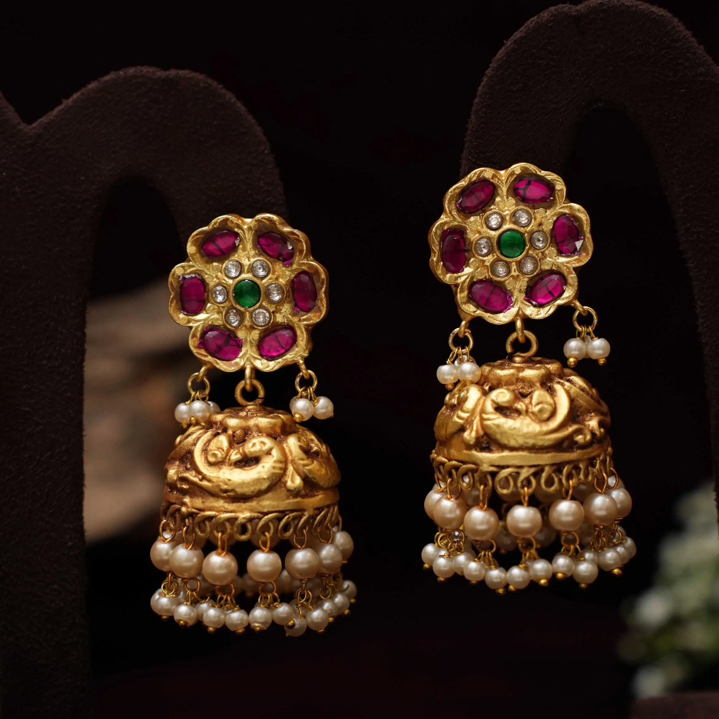 Nandish Antique Jhumka Earrings