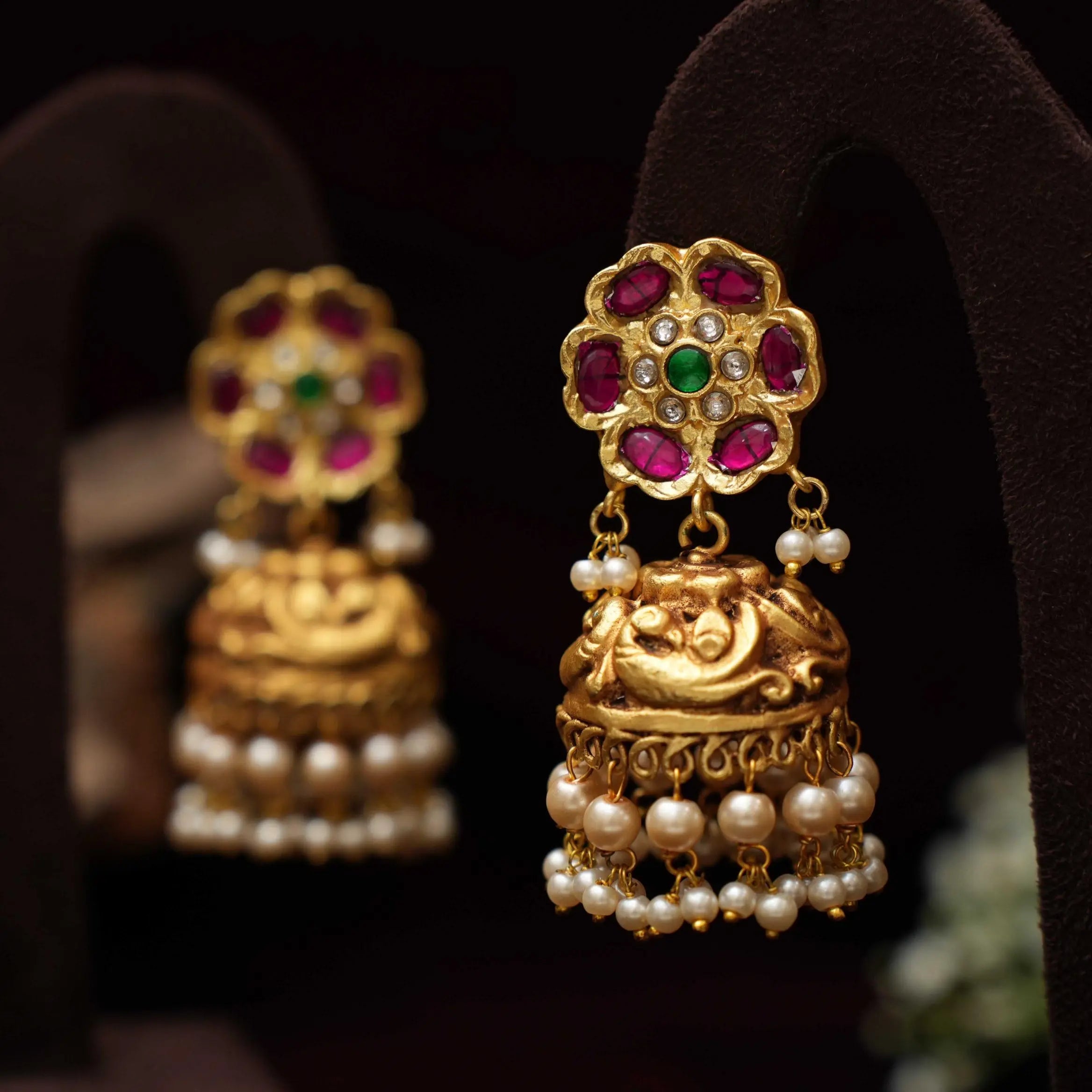 Nandish Antique Jhumka Earrings