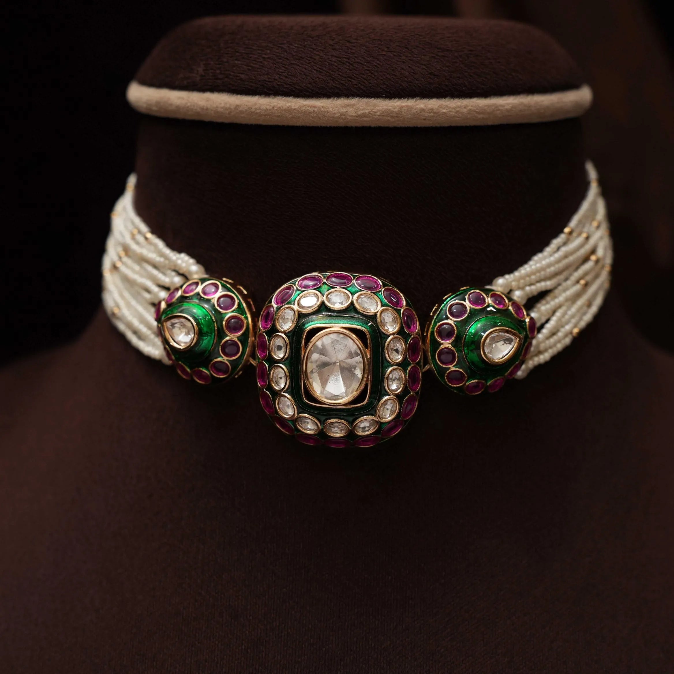 Navika Polki Choker - Green