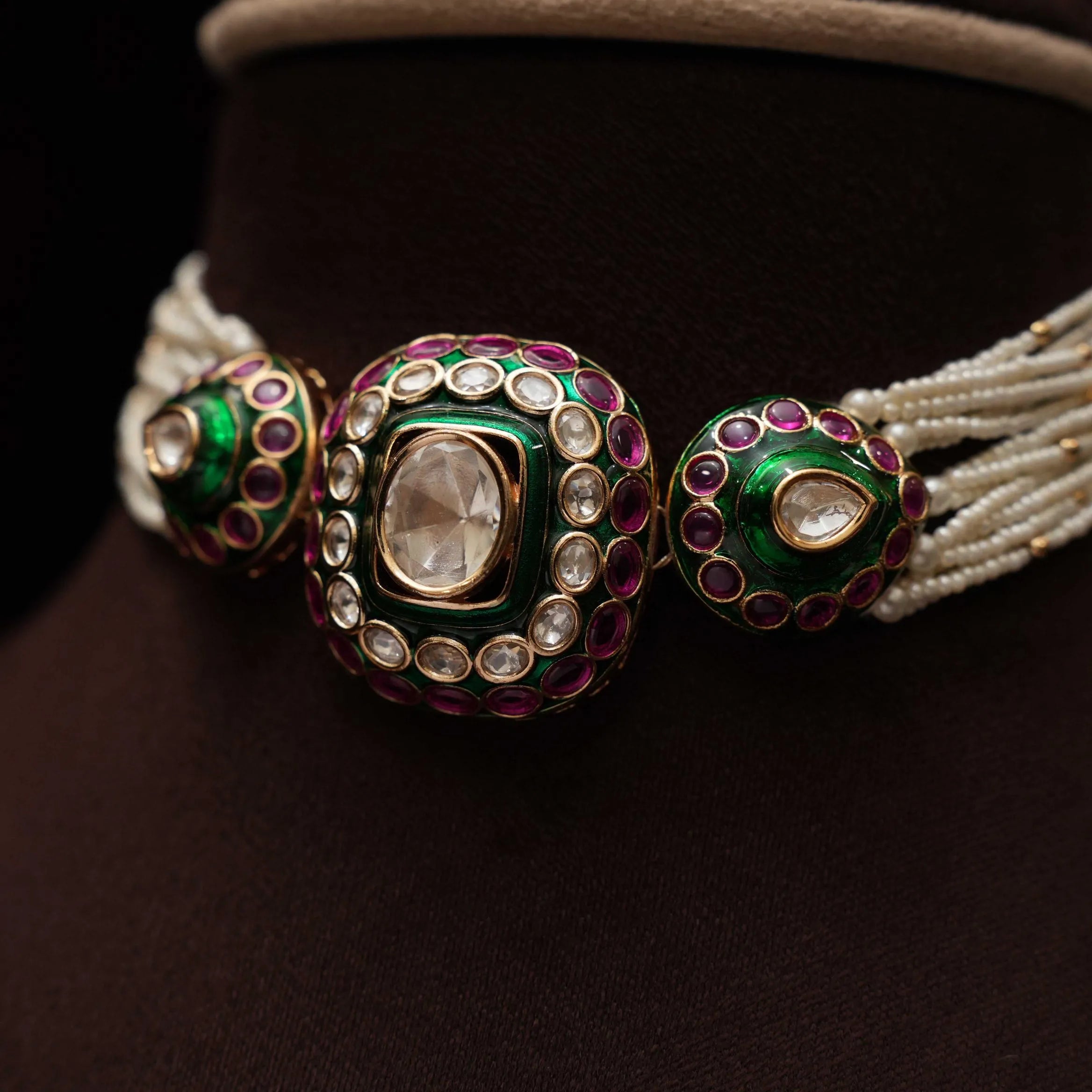 Navika Polki Choker - Green