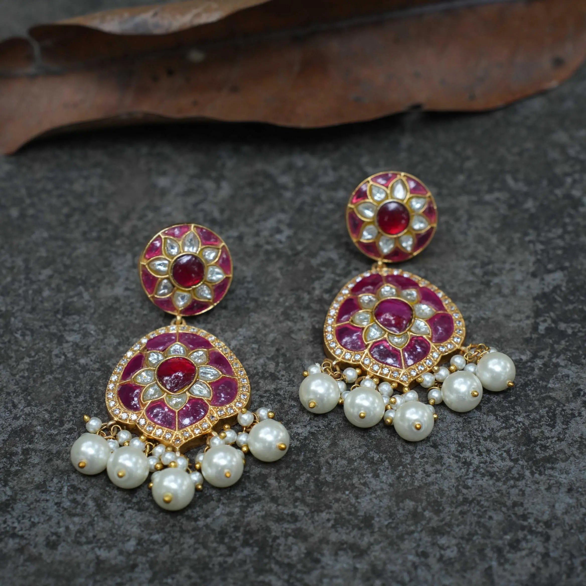 Neesha Polki Designer Earrings