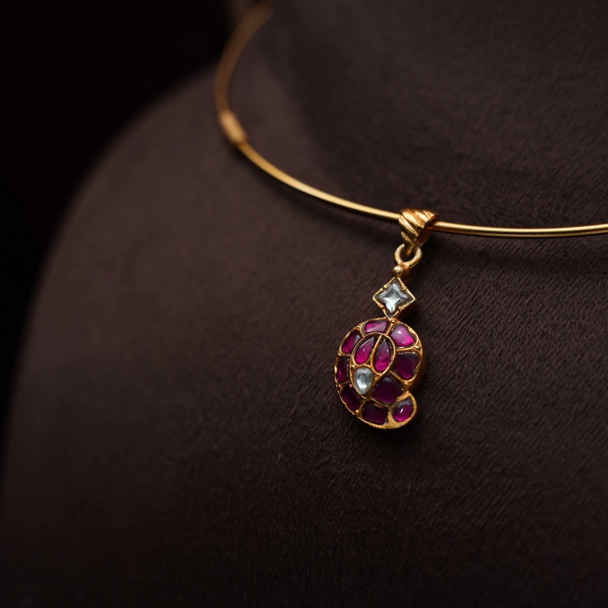 Nethra Silver Hasli Necklace - Anisha