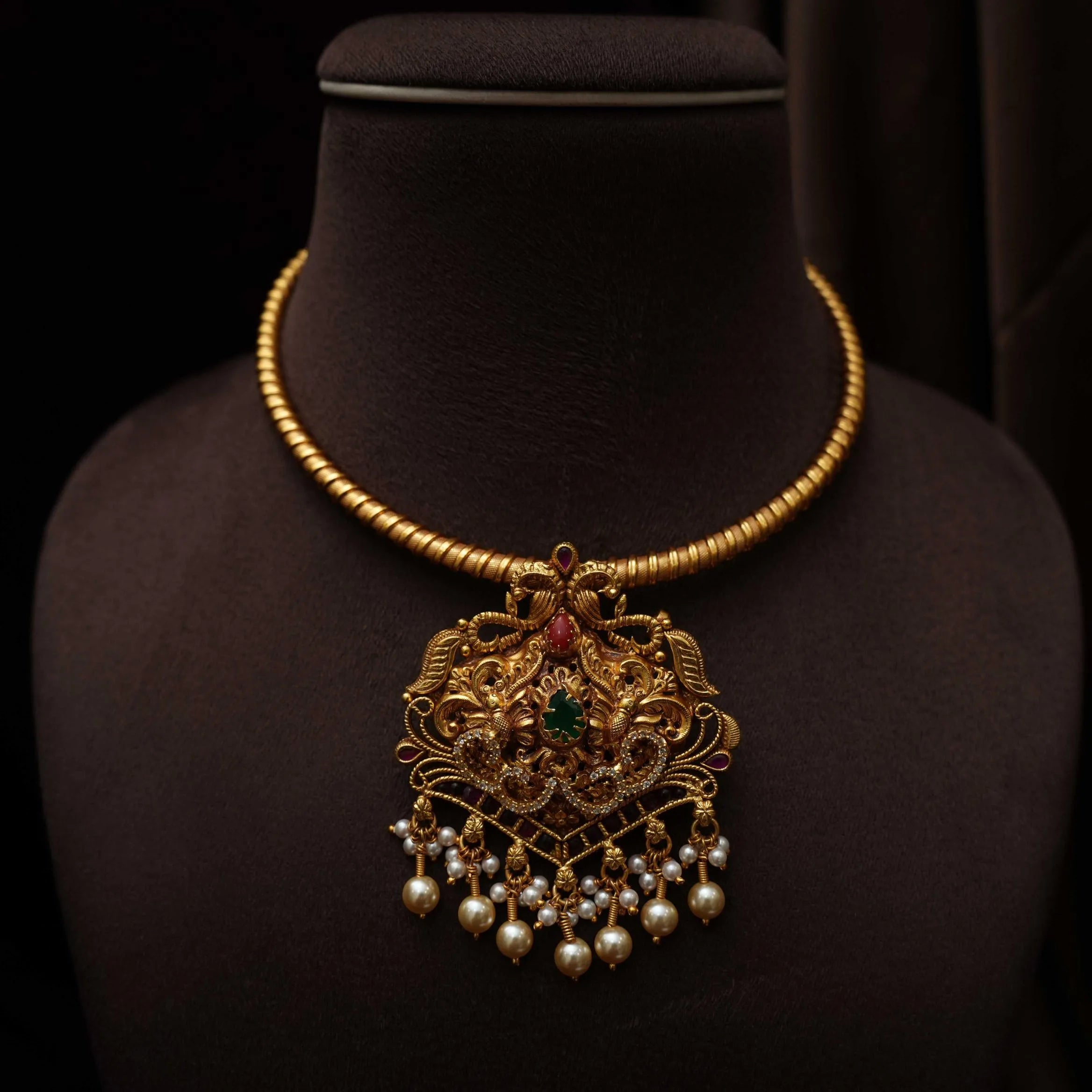 Nethra Silver Hasli Necklace - Asha