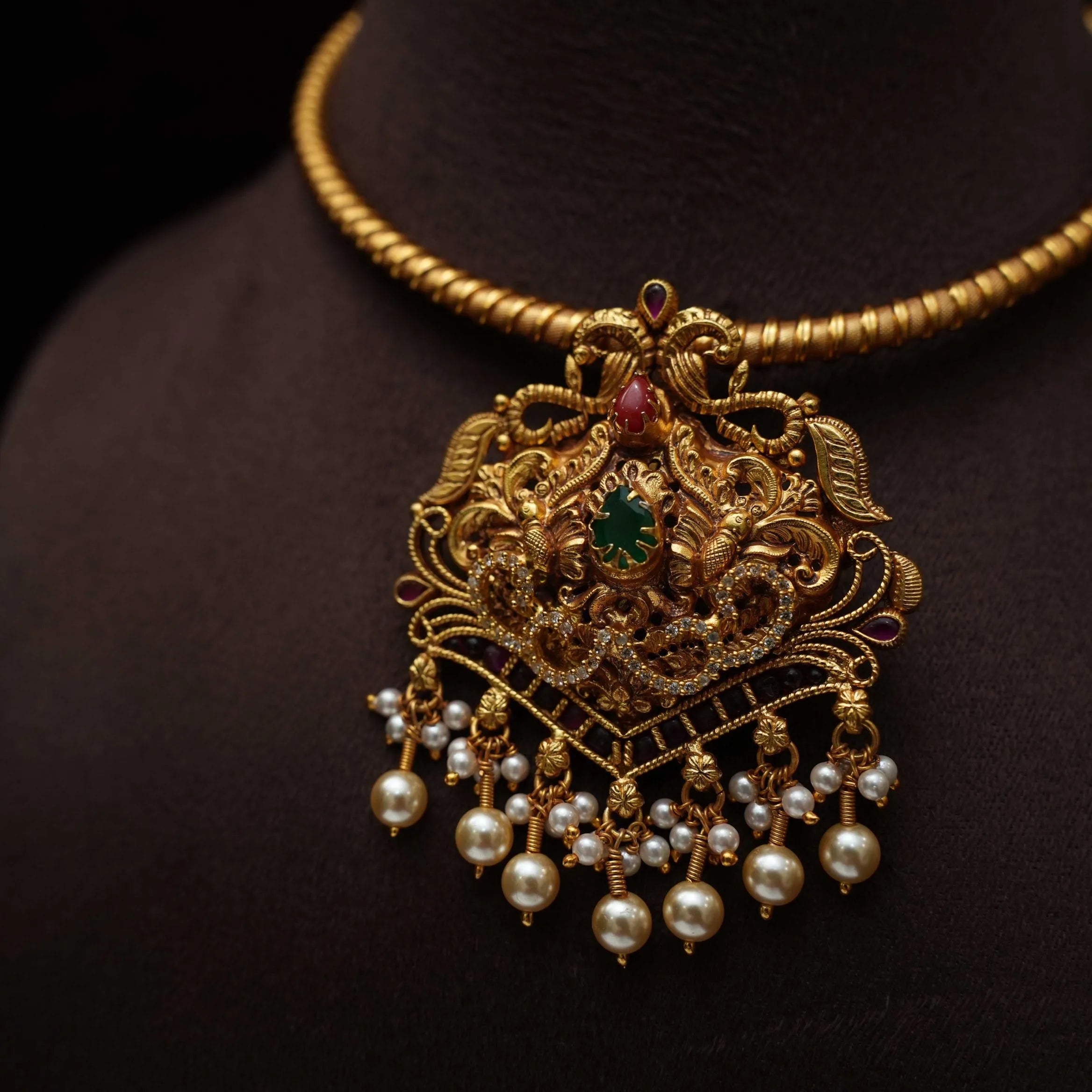 Nethra Silver Hasli Necklace - Asha