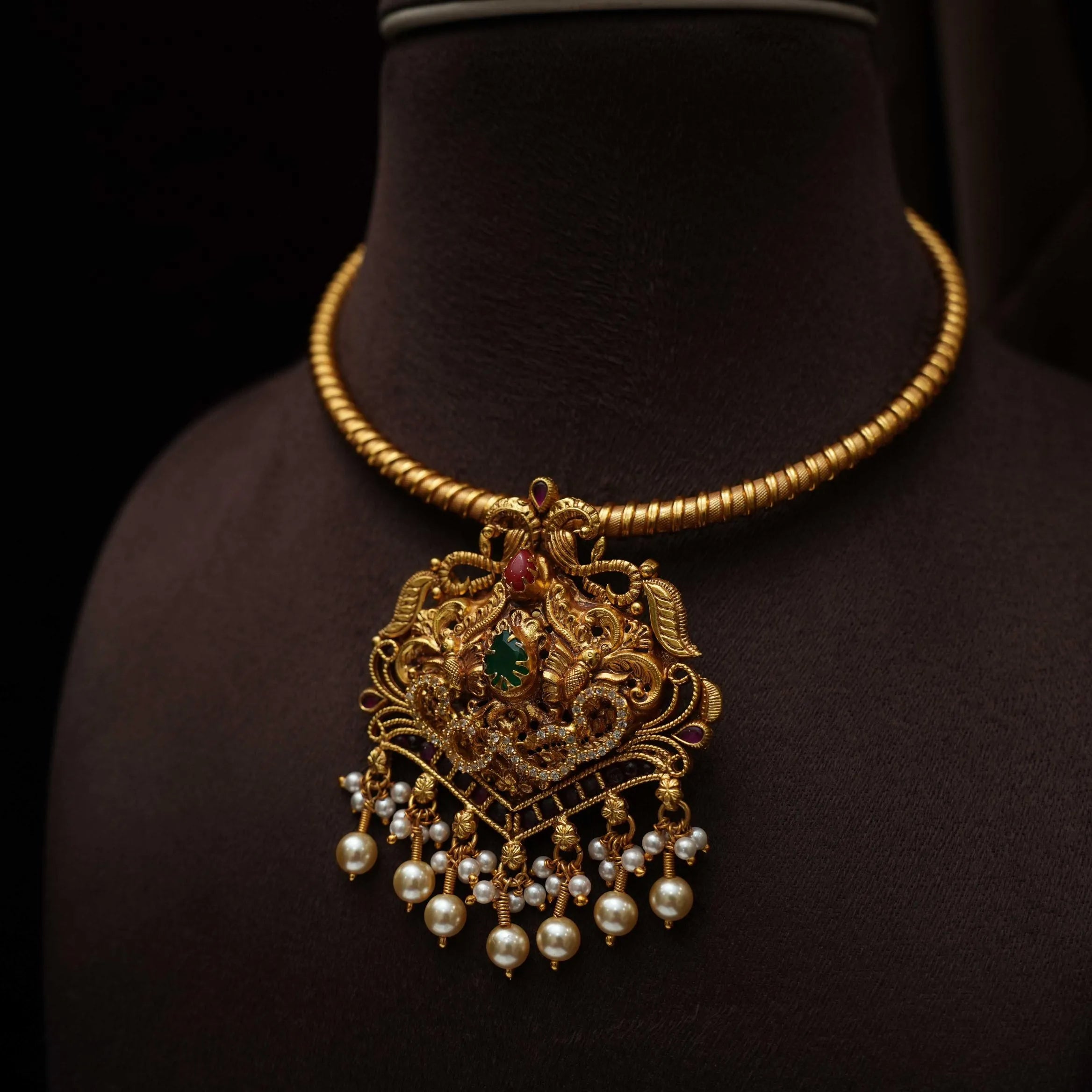 Nethra Silver Hasli Necklace - Asha