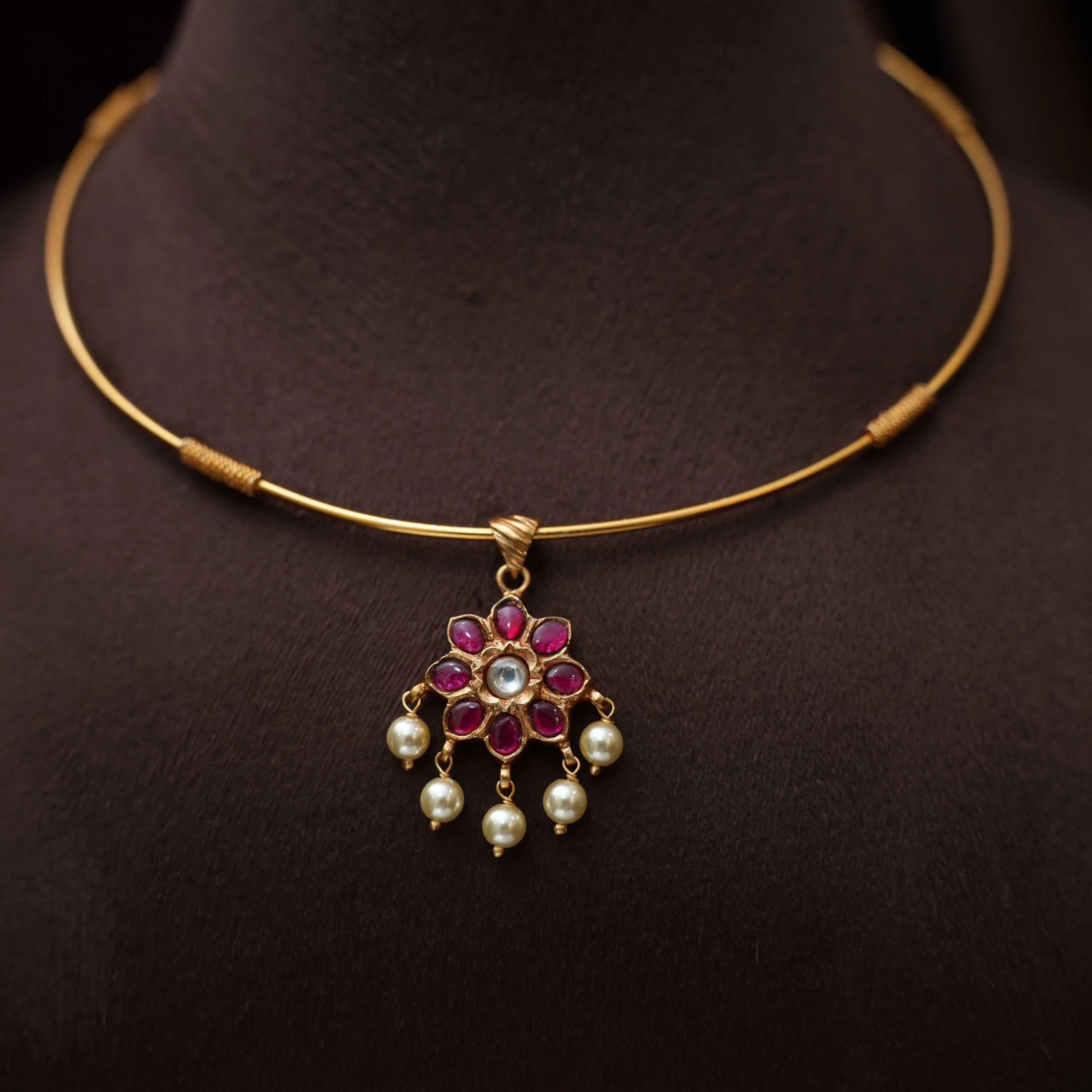 Nethra Silver Hasli Necklace - Deekshika
