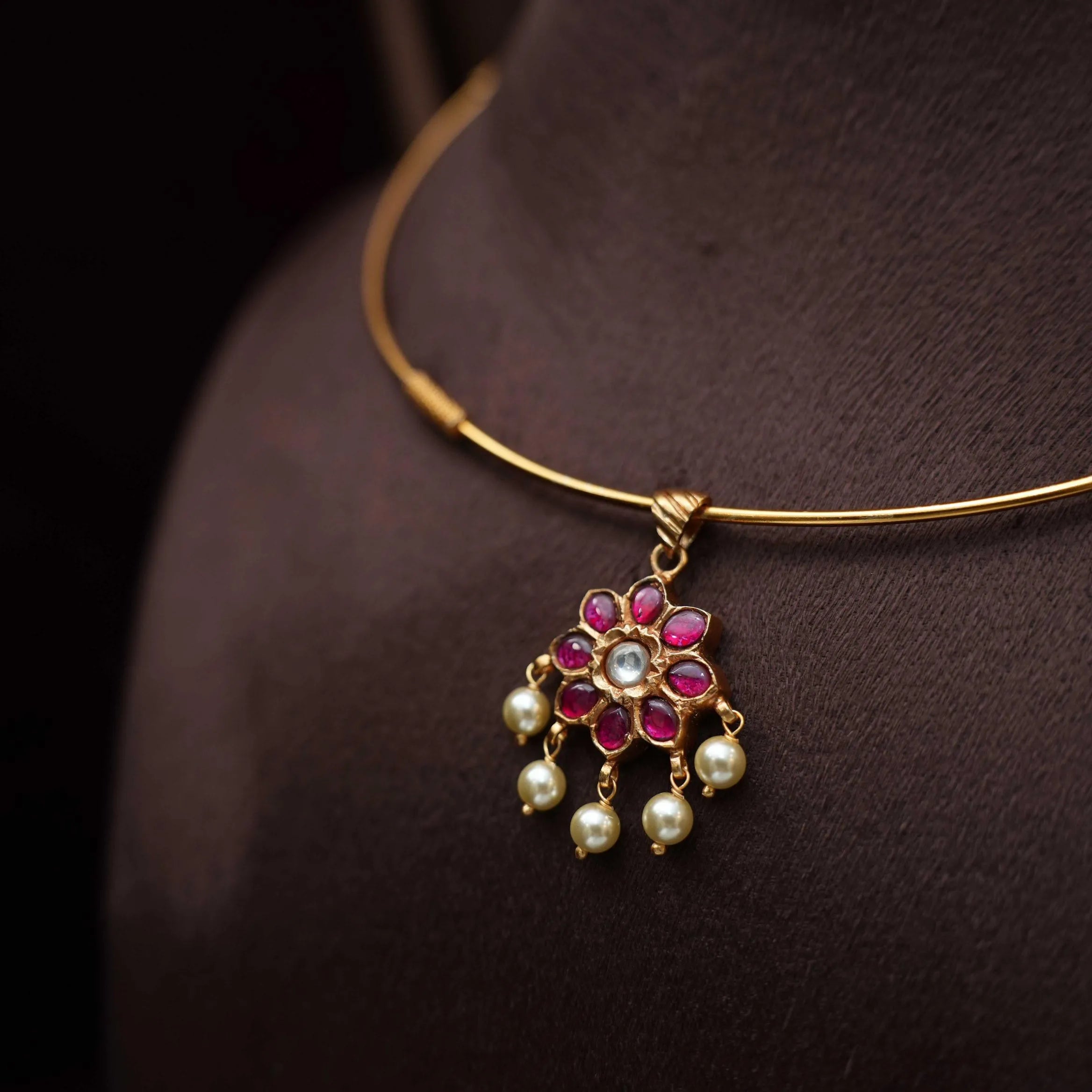 Nethra Silver Hasli Necklace - Deekshika