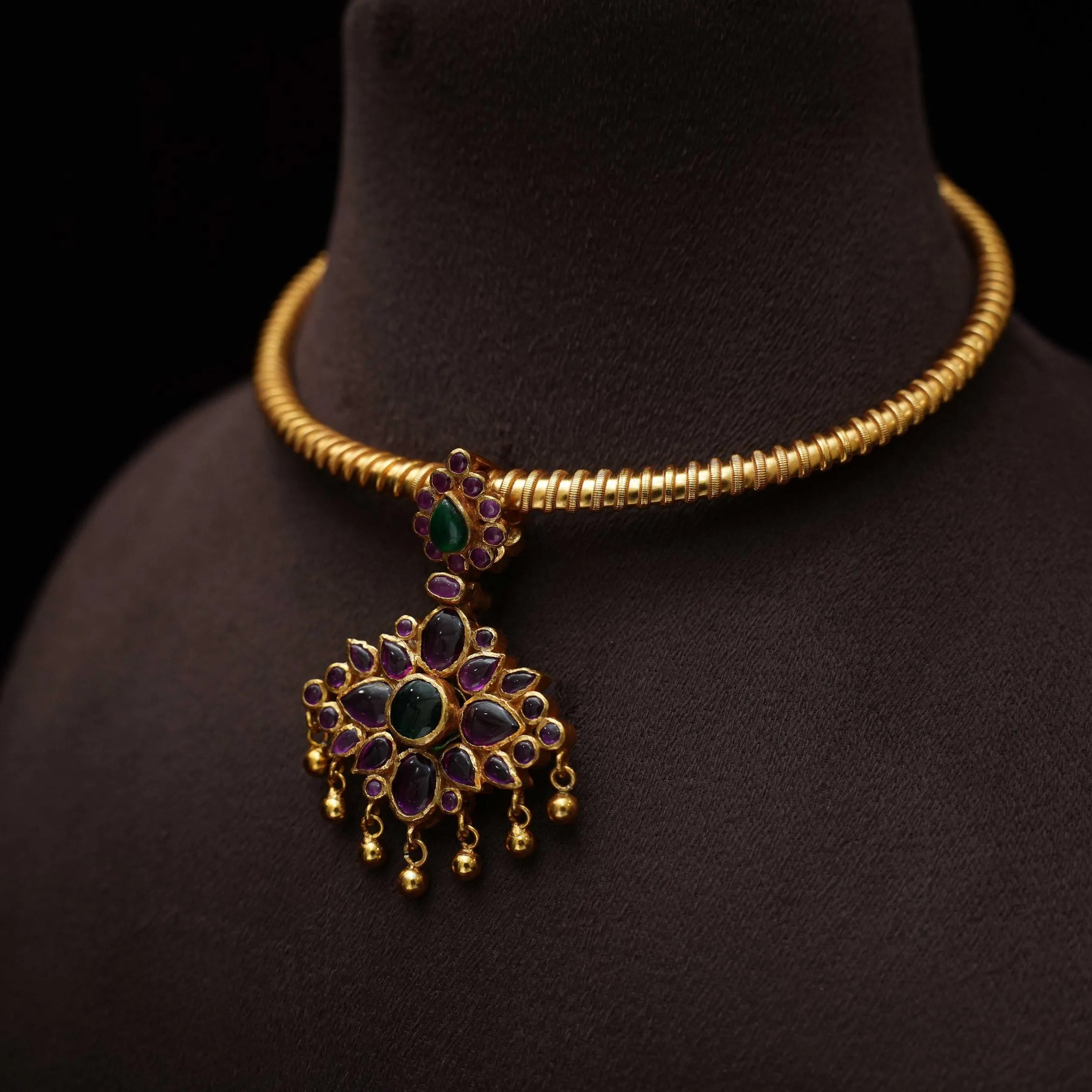 Nethra Silver Hasli Necklace - Vaishali
