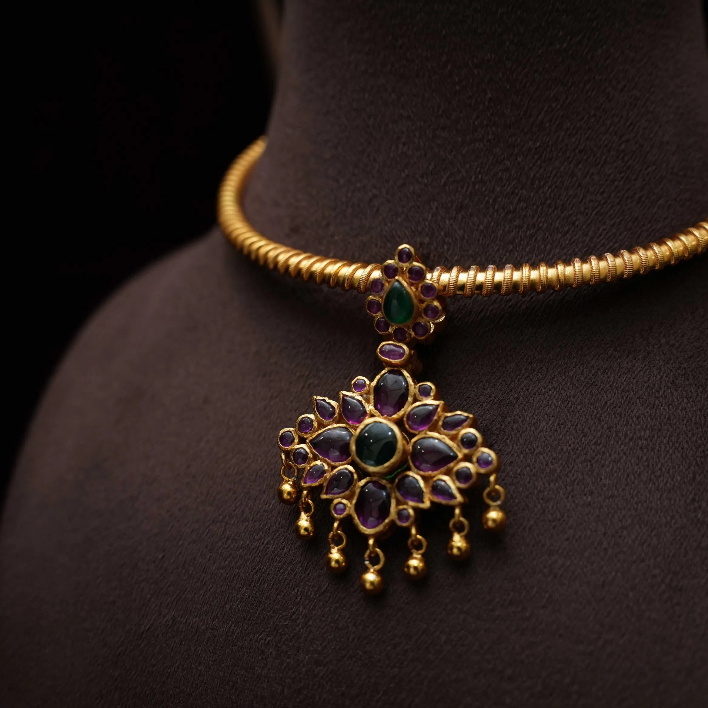Nethra Silver Hasli Necklace - Vaishali