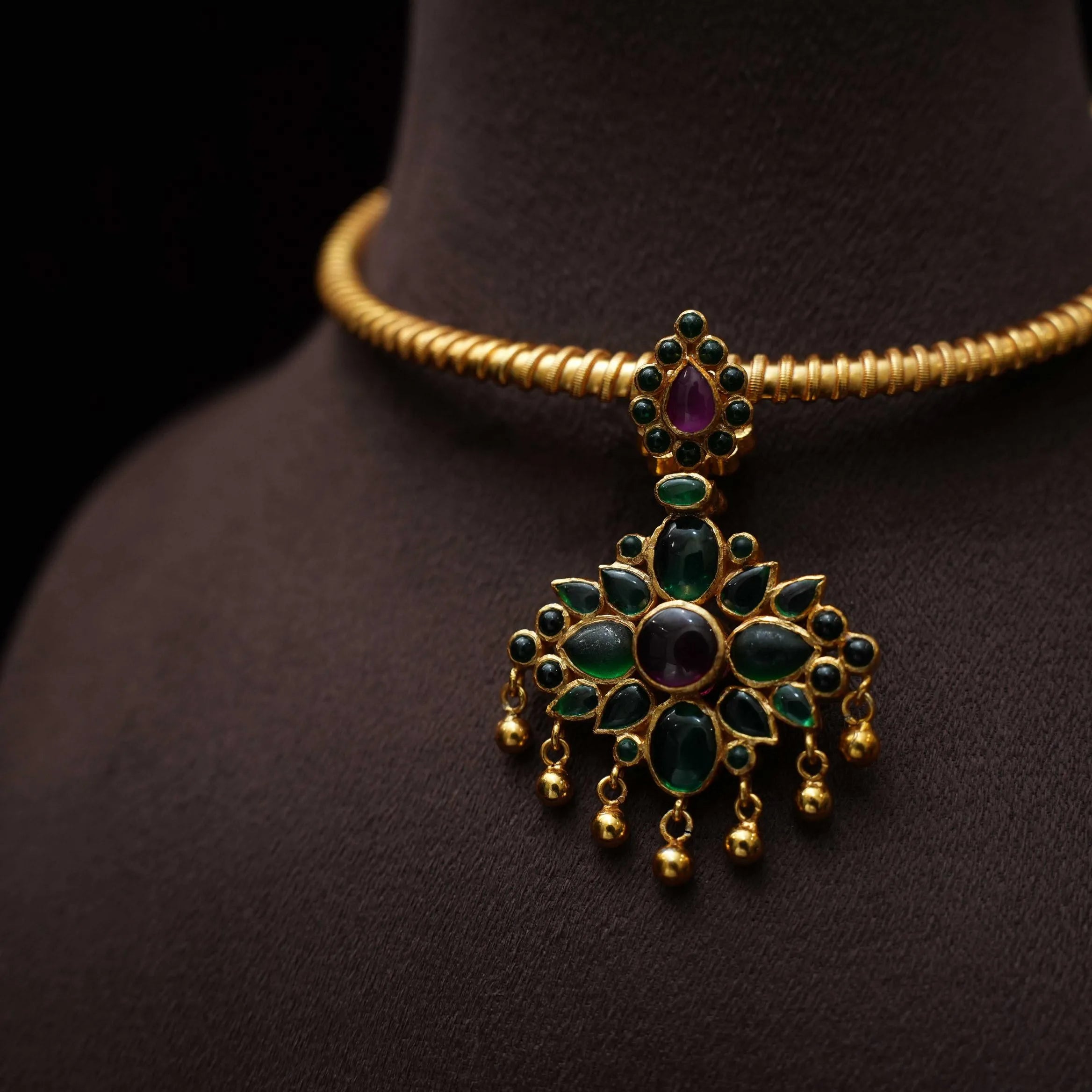 Nethra Silver Hasli Necklace - Vaishali