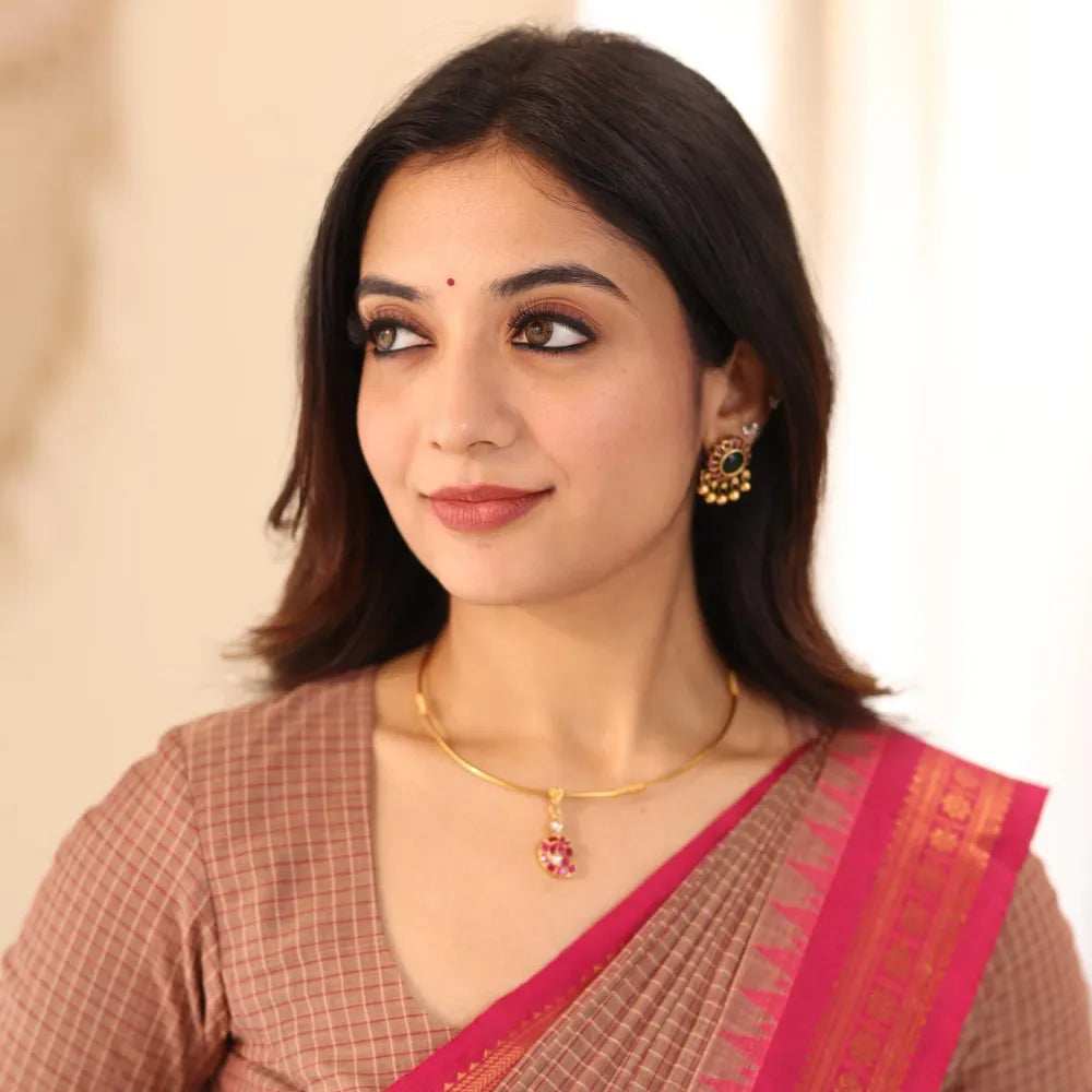 Nethra Silver Hasli Necklace - Anisha