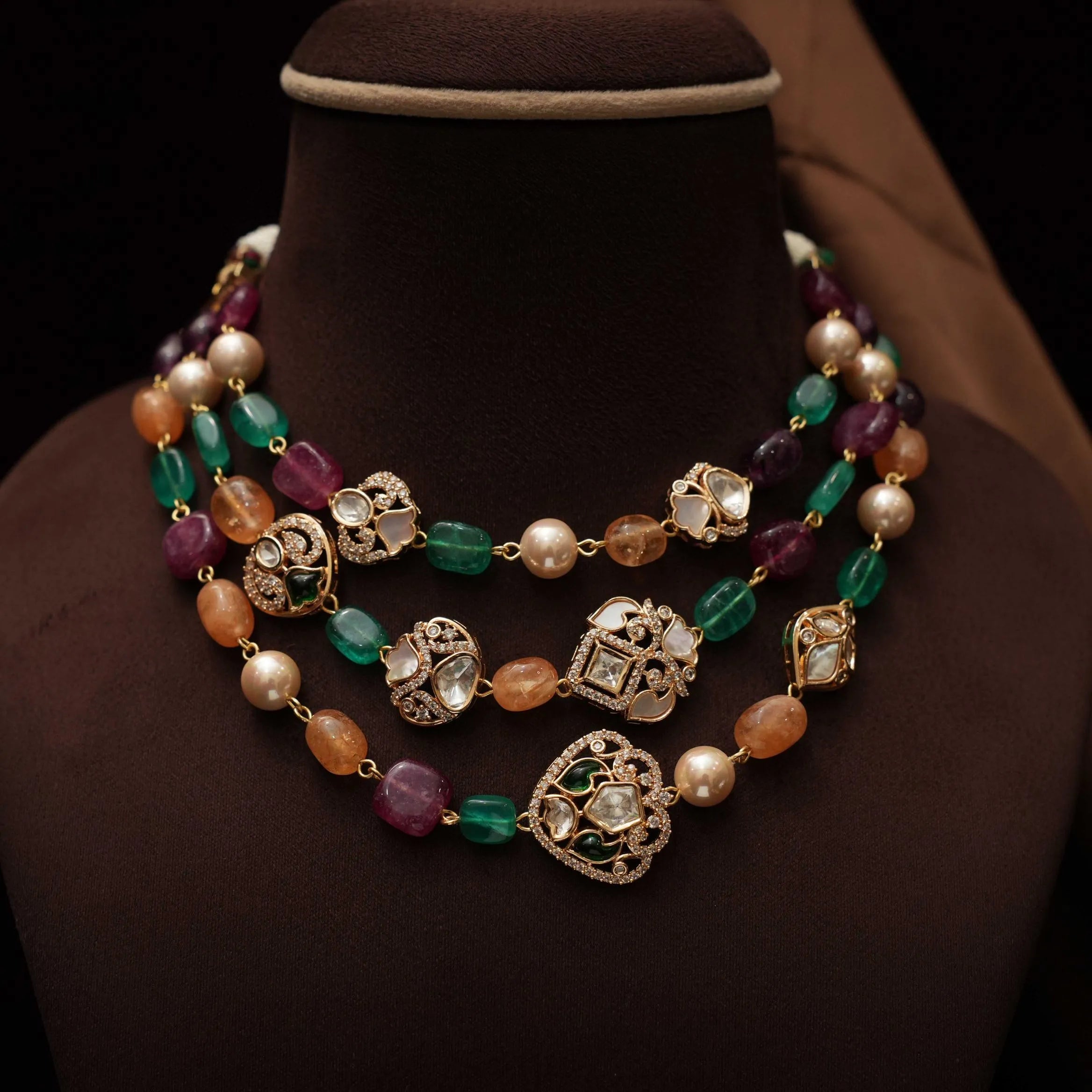 Neven Beaded Kundan Necklace - Sara