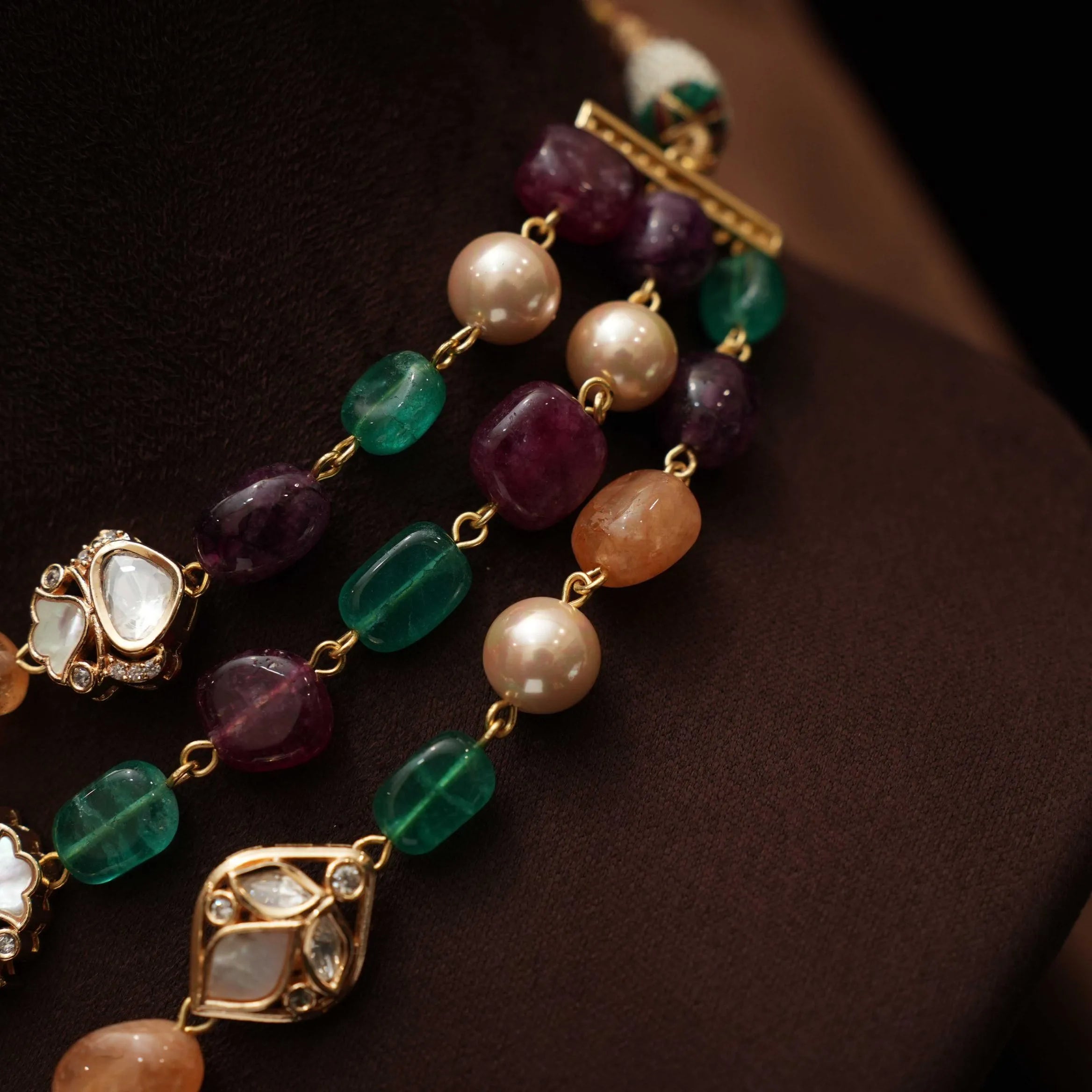 Neven Beaded Kundan Necklace - Sara