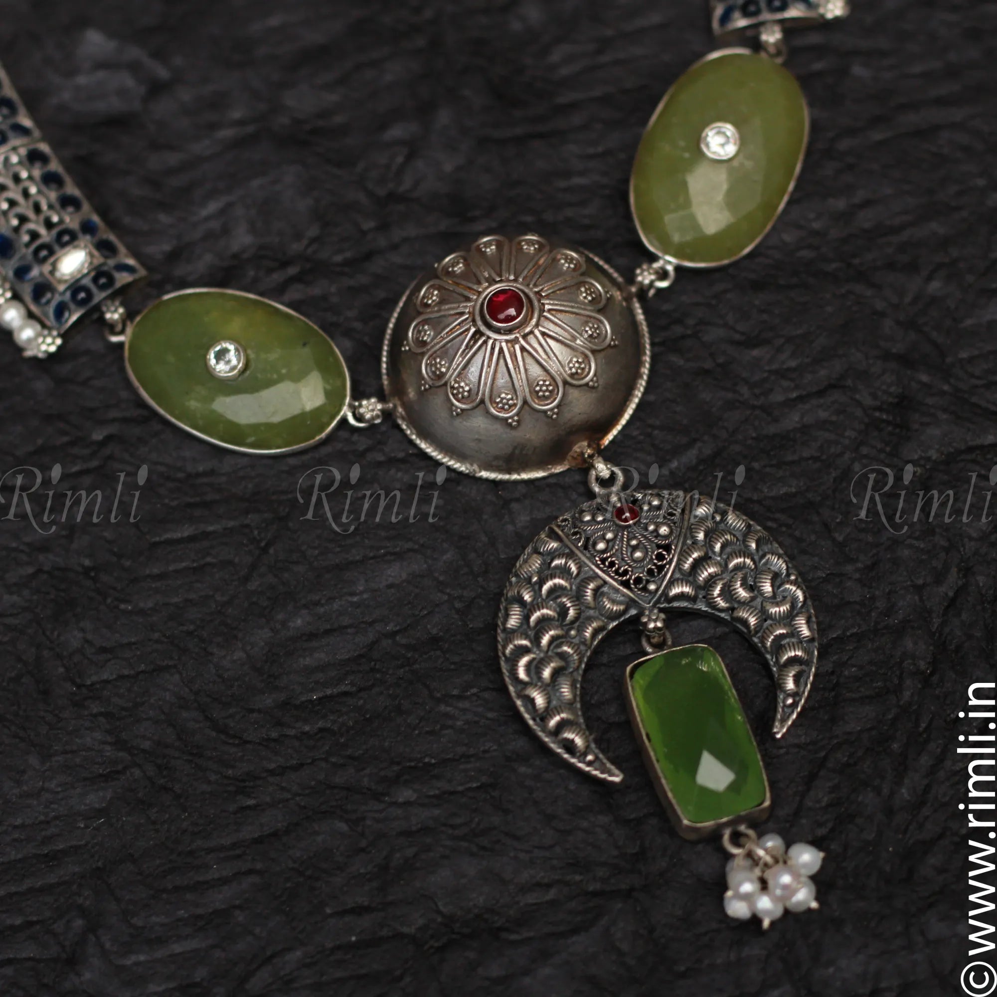 Ethnic Silver Necklace - Rimli Boutique