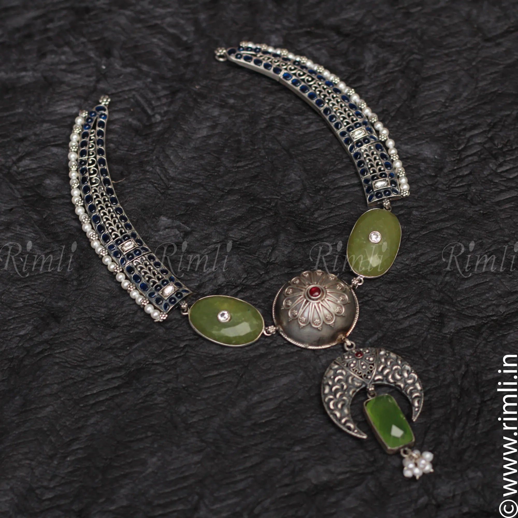 Ethnic Silver Necklace - Rimli Boutique