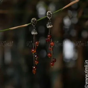 Abhaya Designer Earrings - Brown - Rimli Boutique