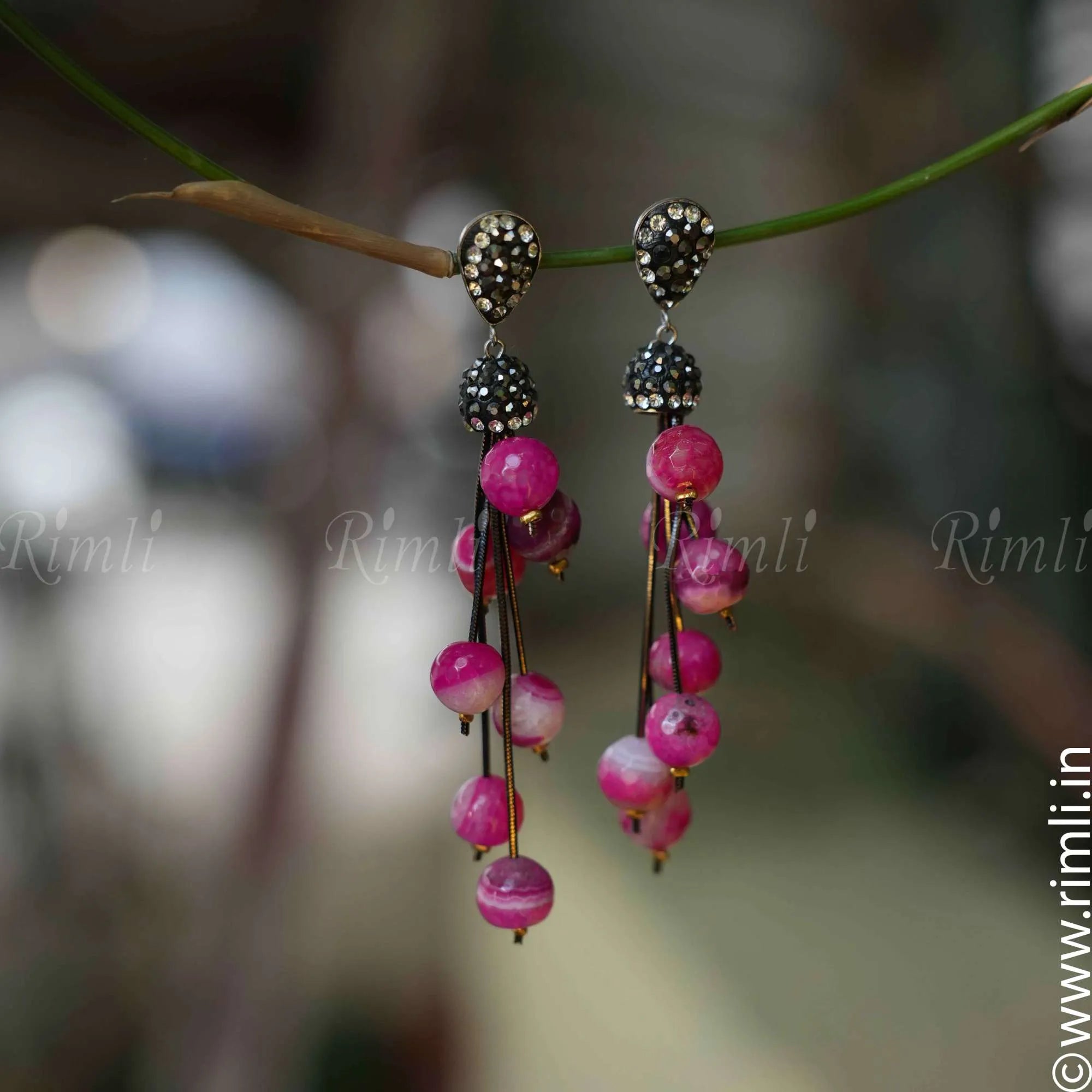 Abhaya Designer Earrings - Baby Pink - Rimli Boutique