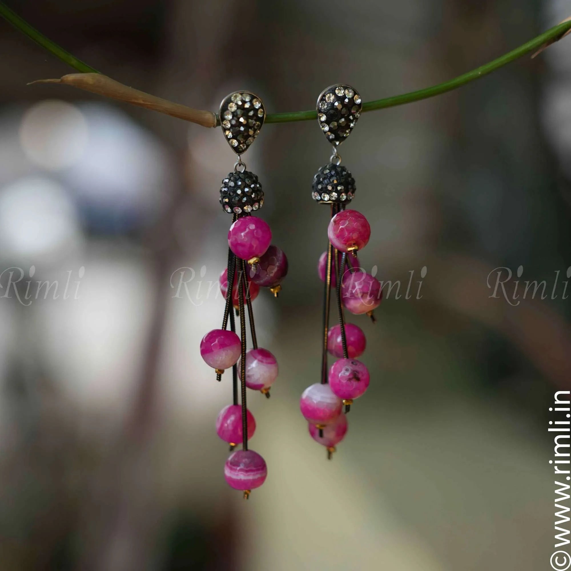 Abhaya Designer Earrings - Baby Pink - Rimli Boutique
