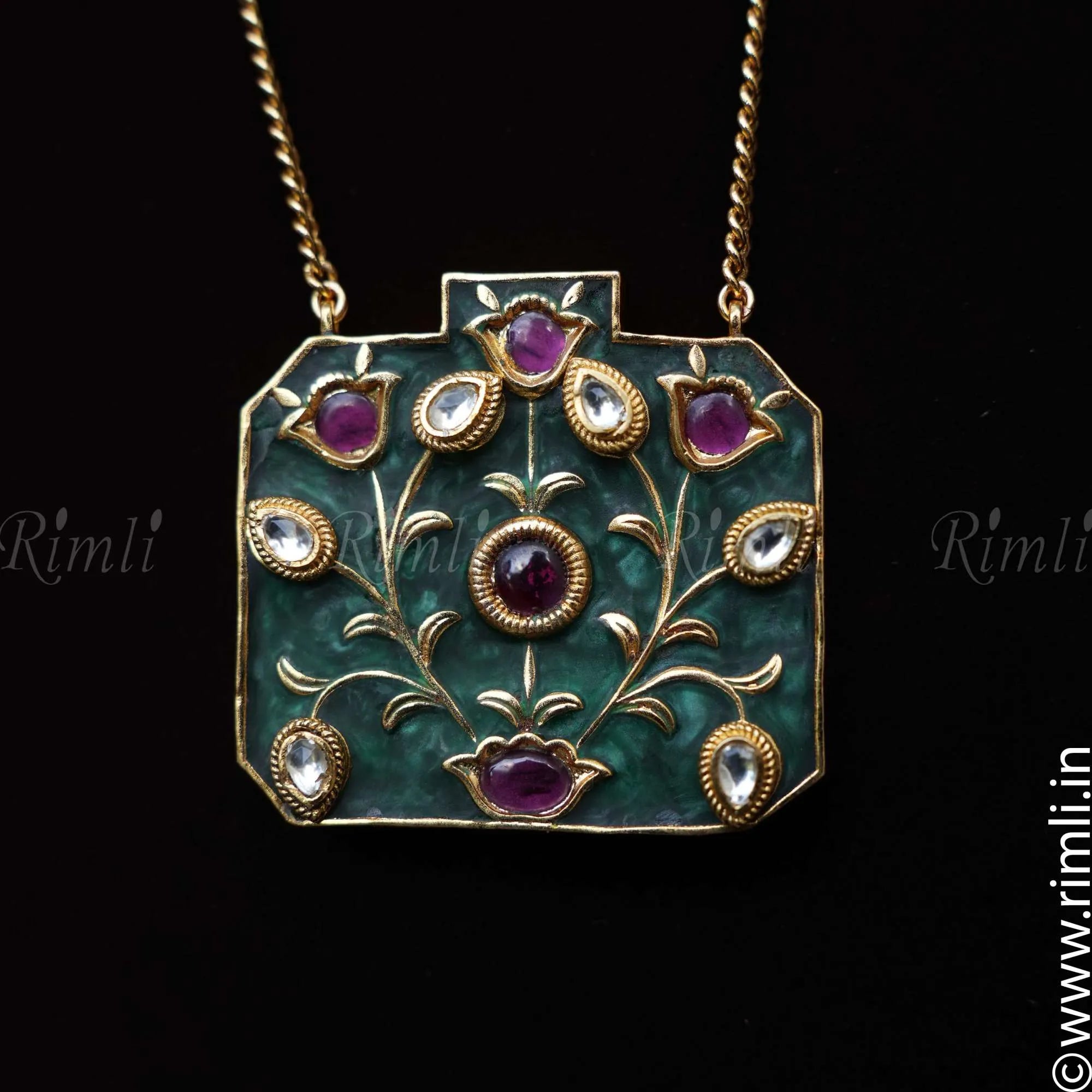 Nitya Meenakari Pendant - Rimli Boutique