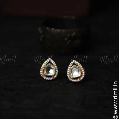 Tara Layered Polki Necklace - White - Rimli Boutique