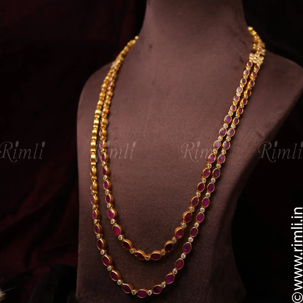 Misha Layered Silver Reversible Necklace - Rimli Boutique