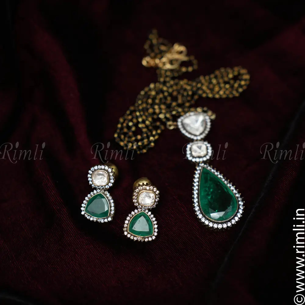 Lekha Silver Black Beaded Chain - Rimli Boutique