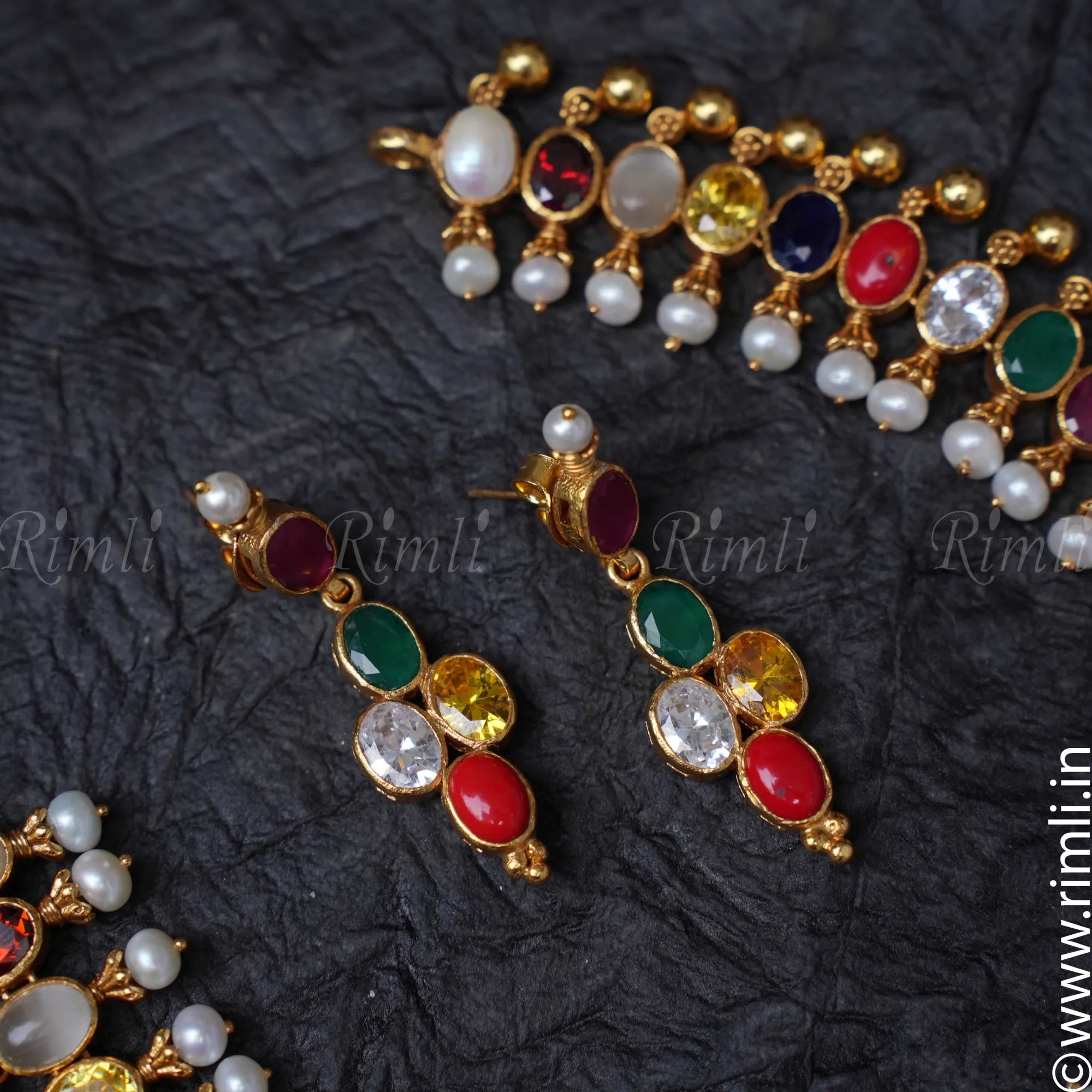 Silver Navrathna Set - Rimli Boutique