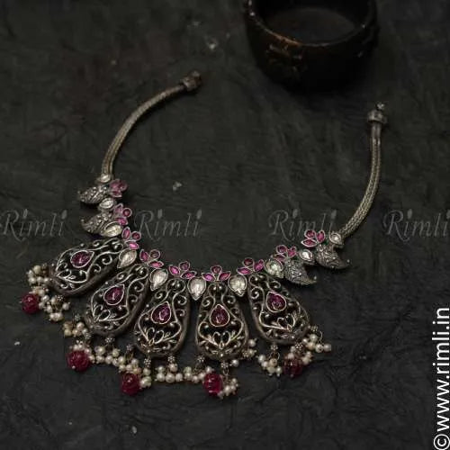 Ethnic Silver Necklace - Rimli Boutique