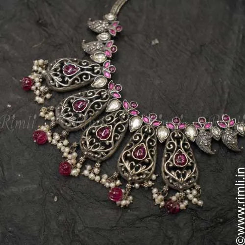Ethnic Silver Necklace - Rimli Boutique