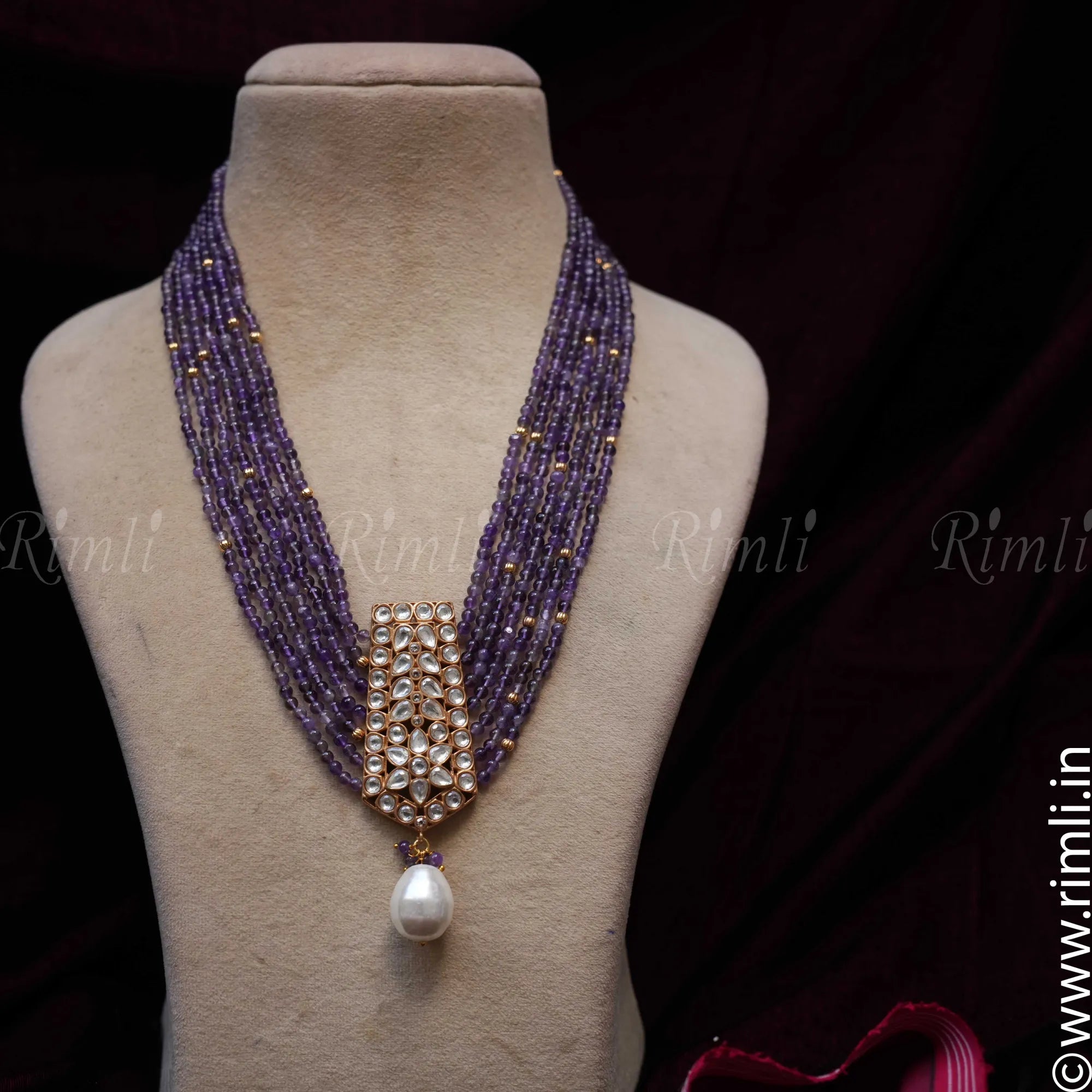 Purple beads deals necklace