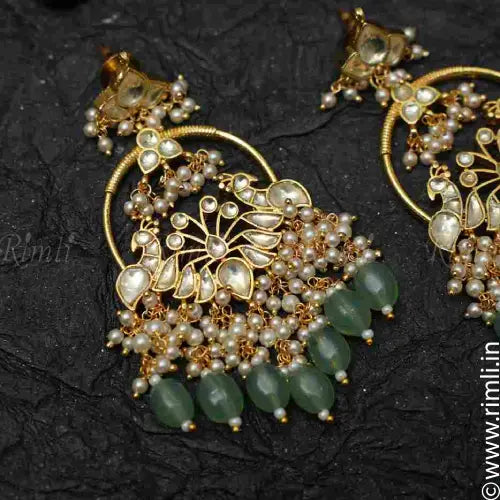 Eshana White Chandbali Earrings