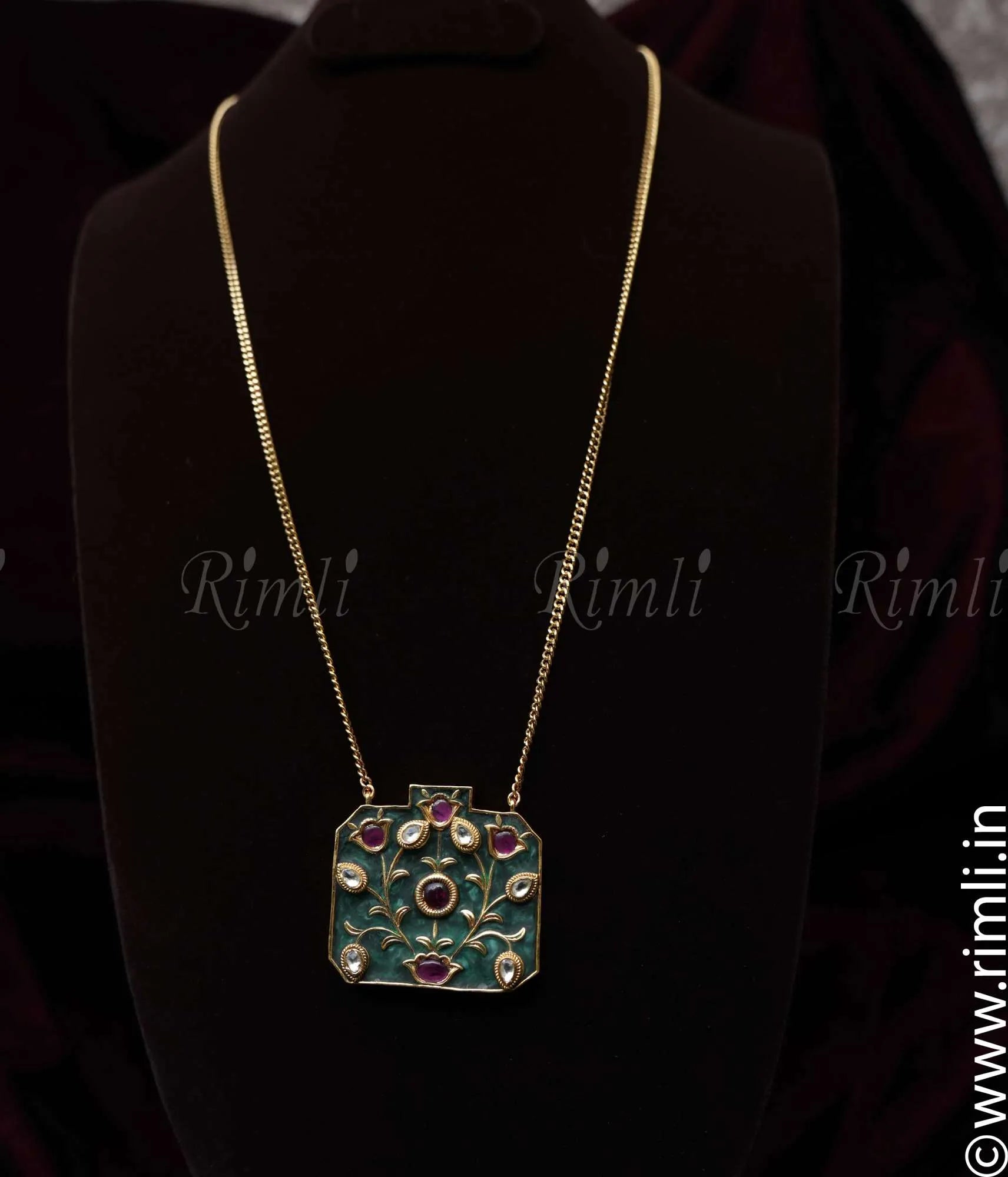 Nitya Meenakari Pendant - Rimli Boutique