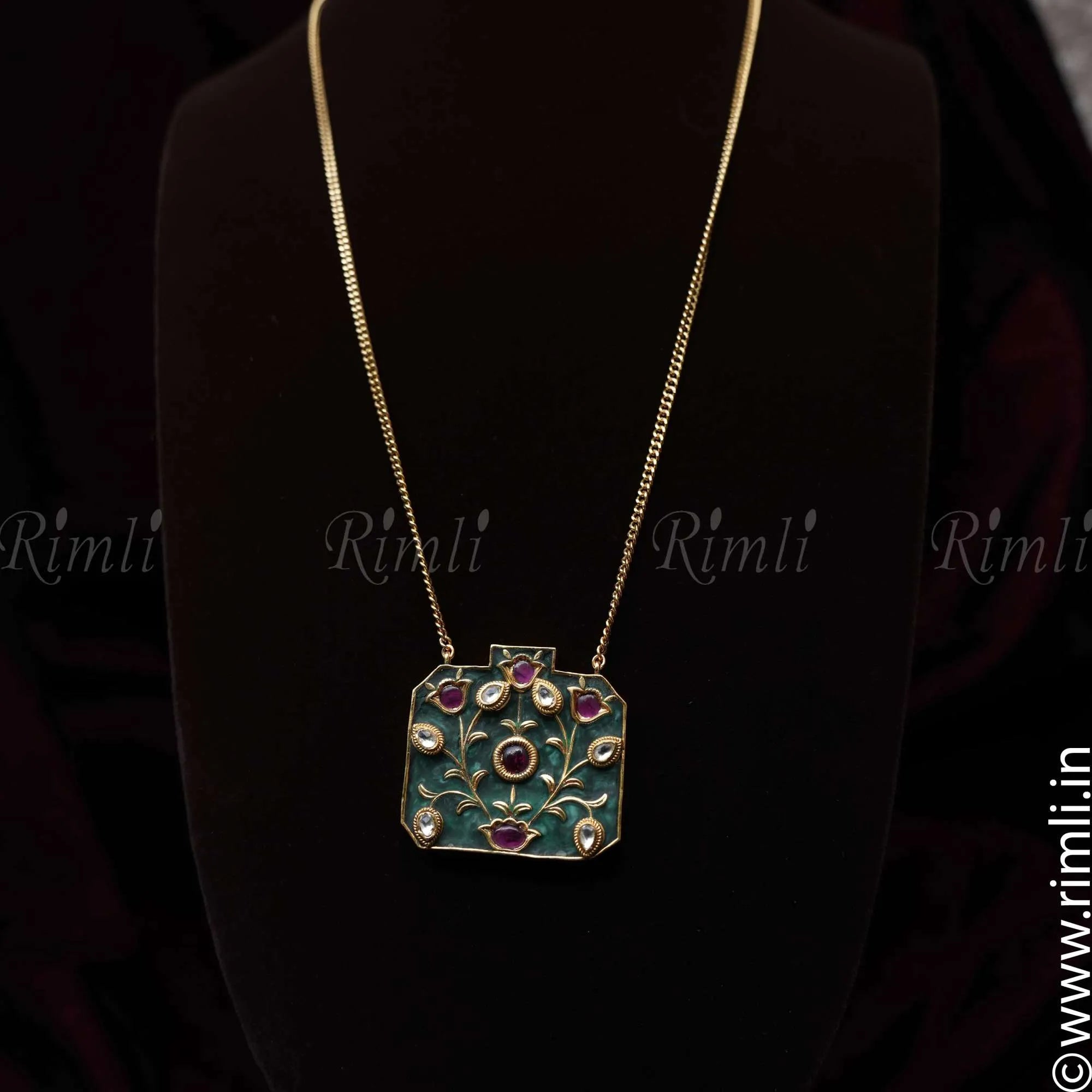 Nitya Meenakari Pendant - Rimli Boutique