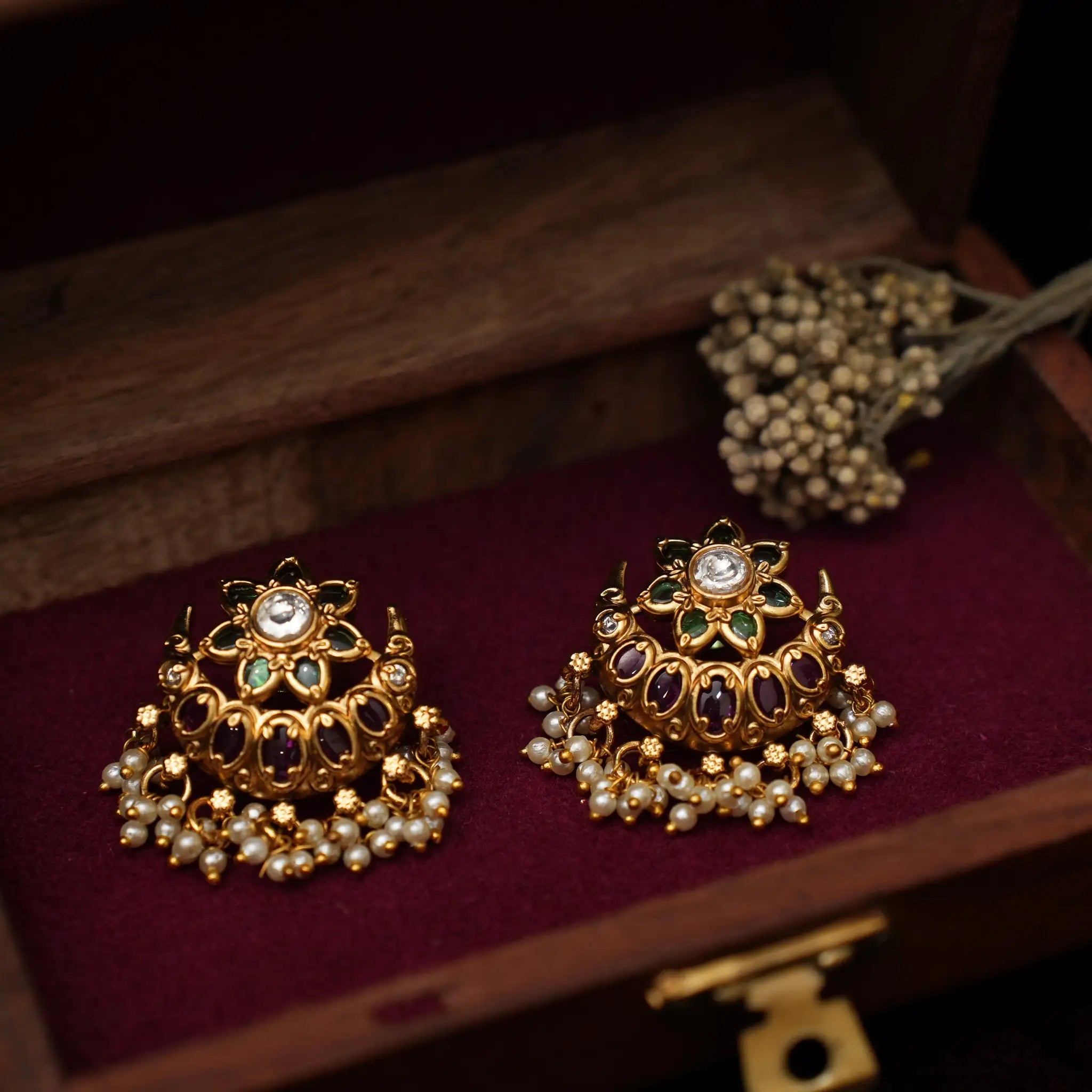 Nidhi Antique Chandbali Earrings