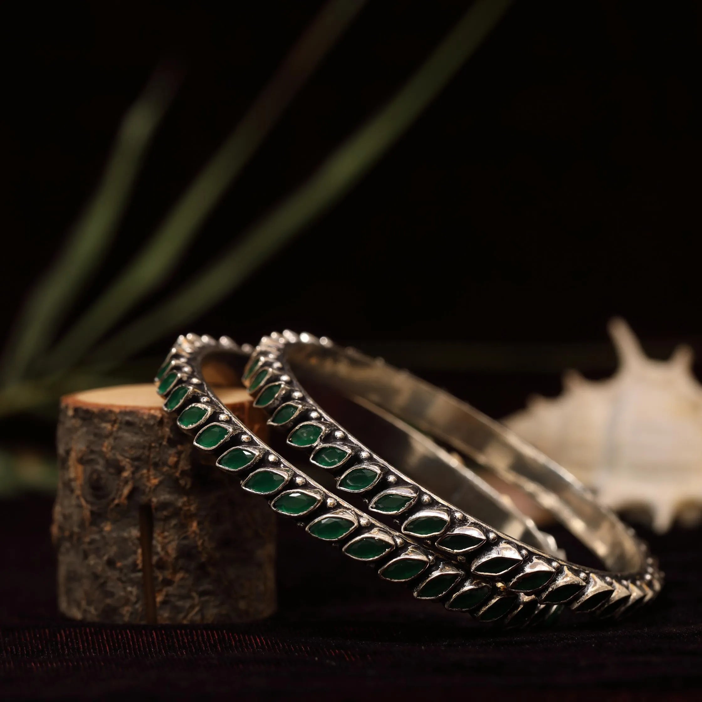 Nidhi Silver Oxidised Bangles