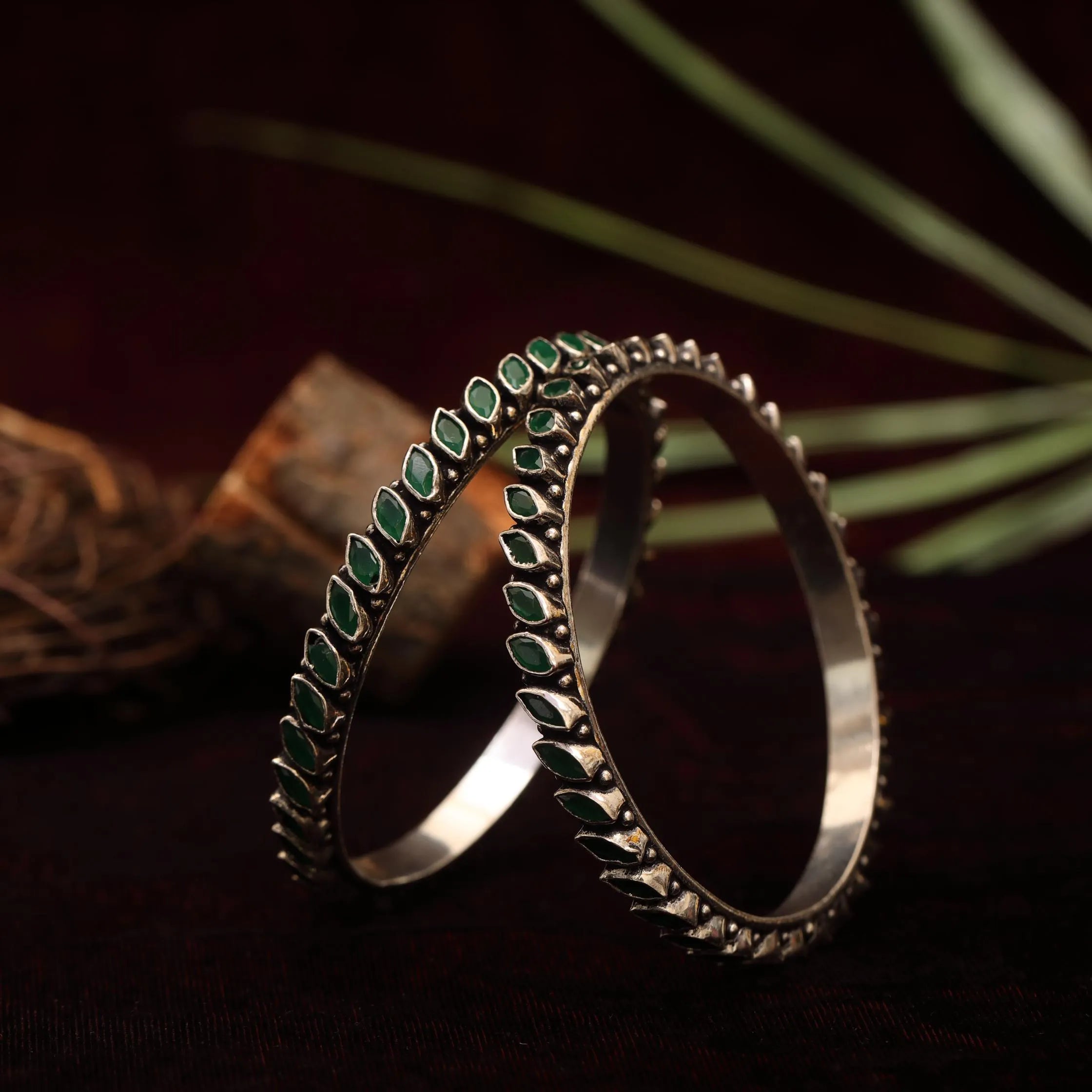 Nidhi Silver Oxidised Bangles