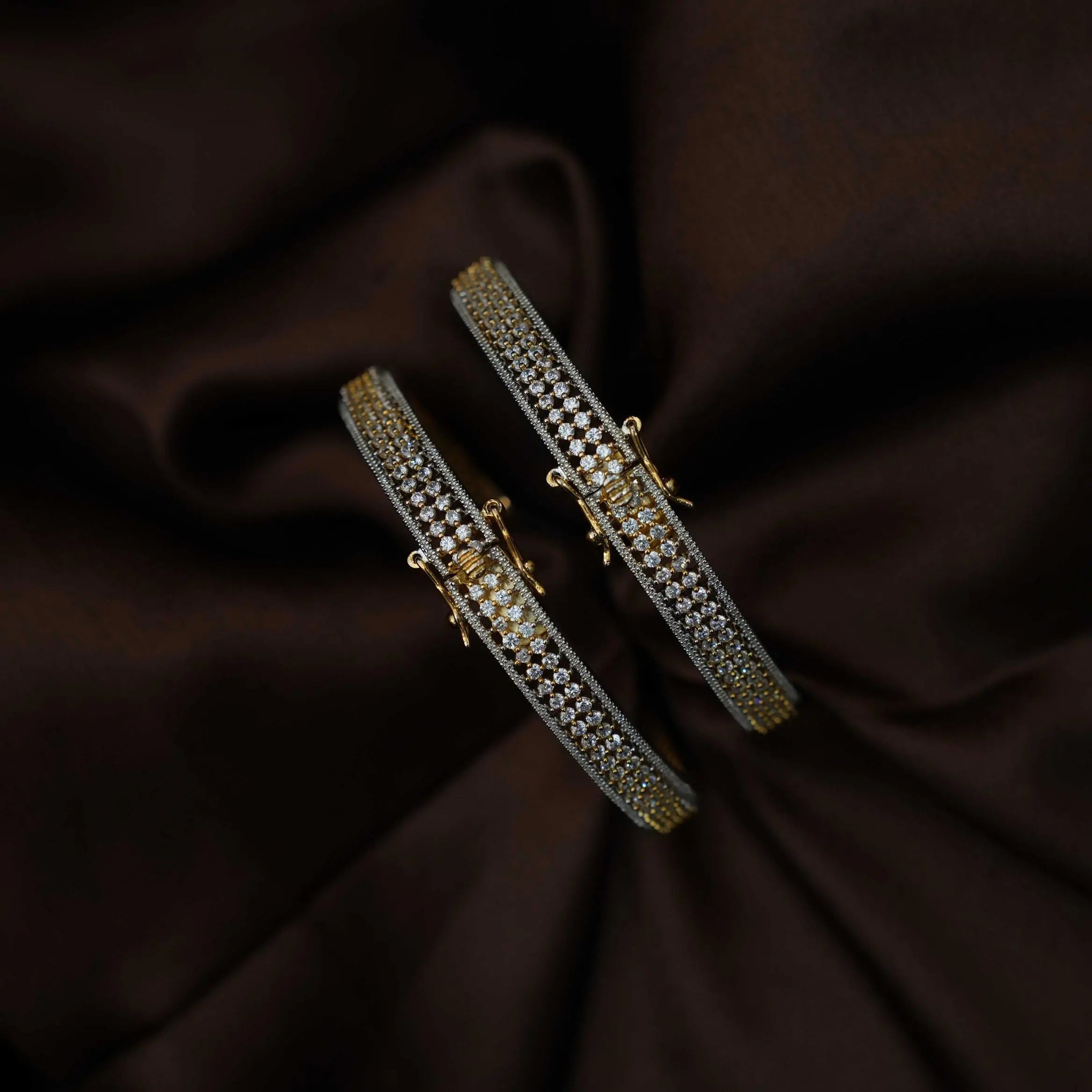 Niksha Zircon Bangles - Gold Color