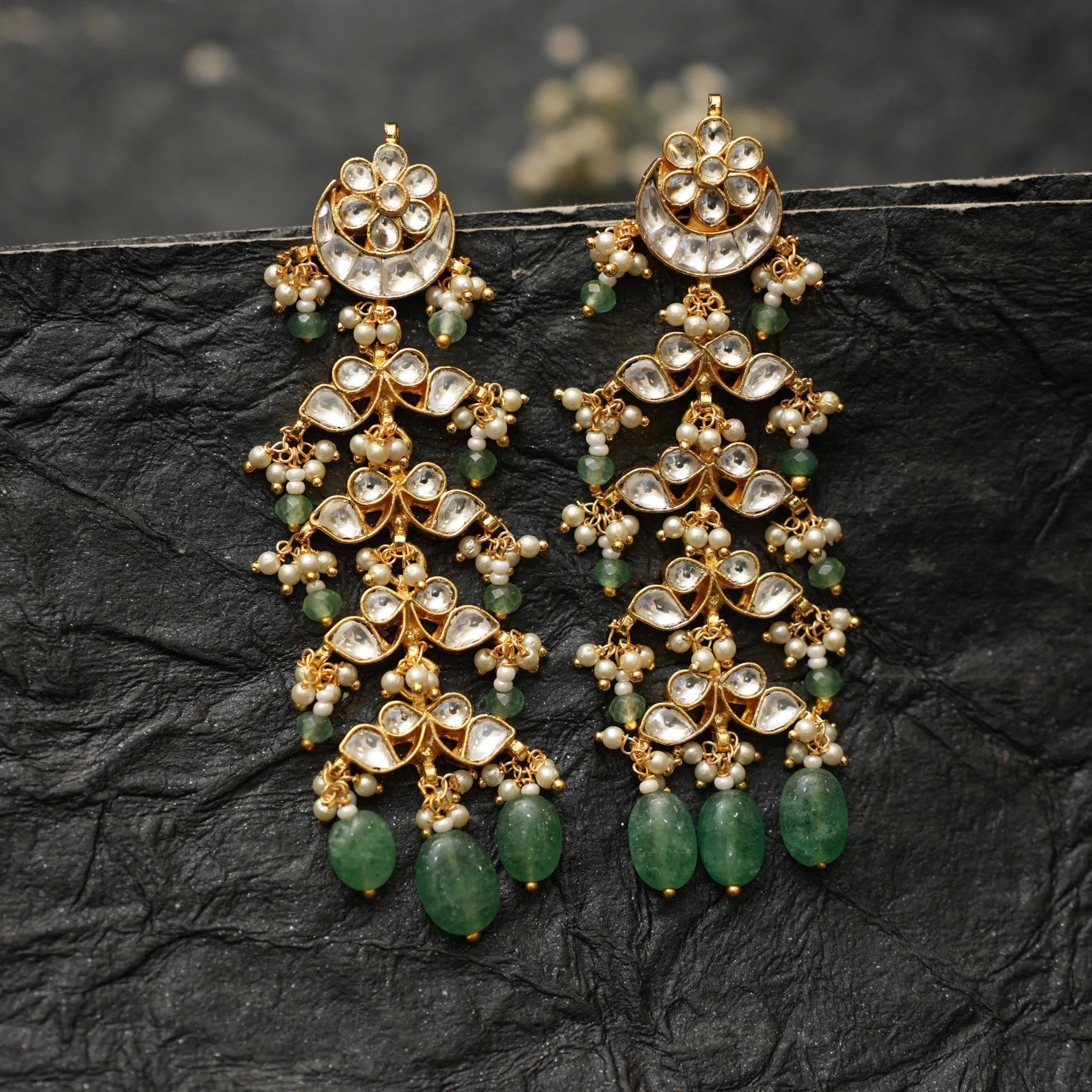 Niksha Polki Chandbali Earrings
