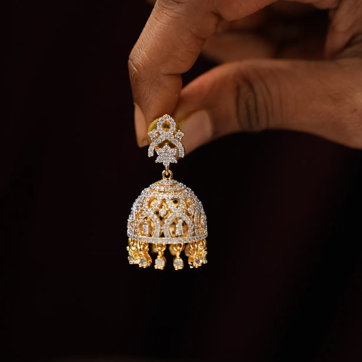 Nina Zircon Jhumka Earrings