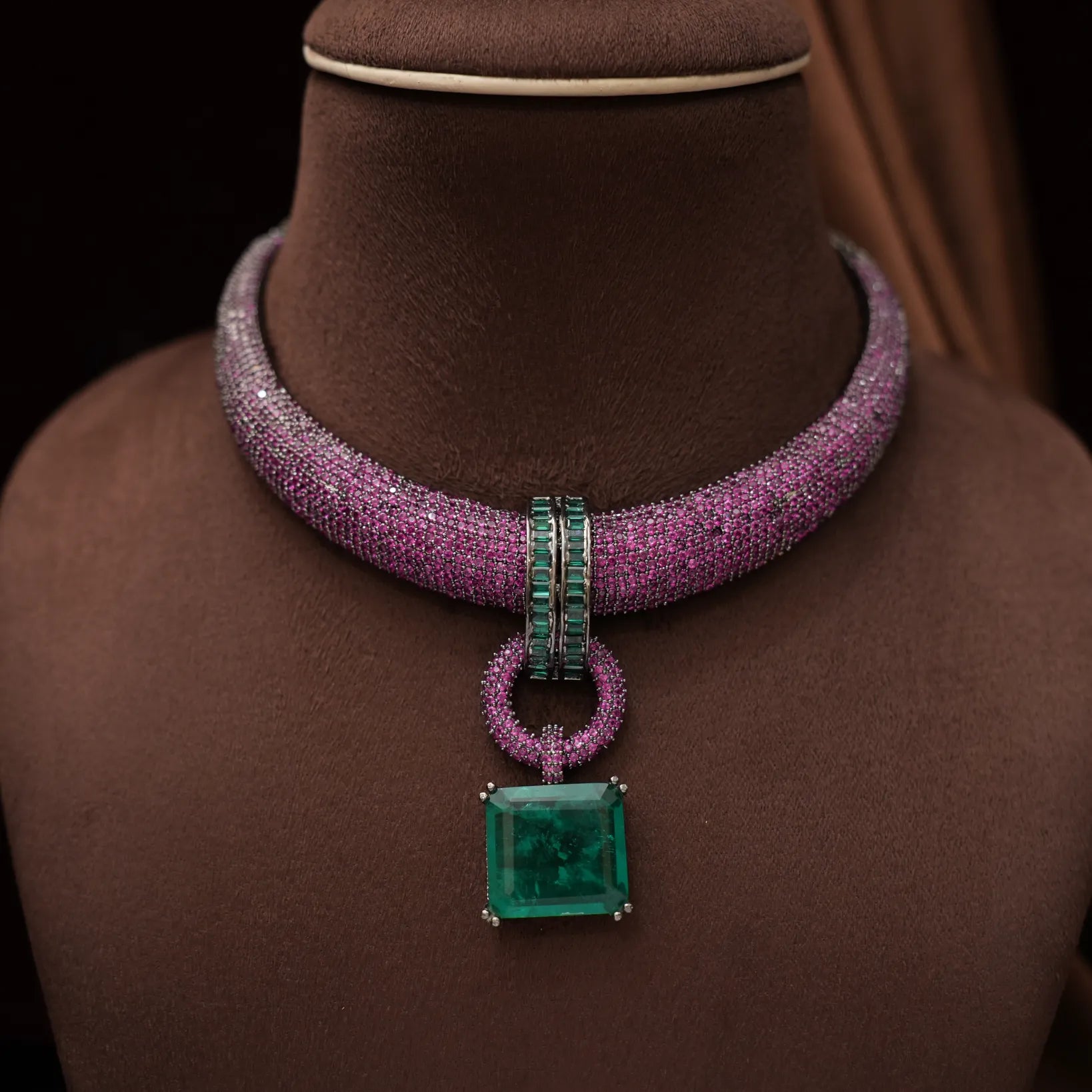 Nirali Zircon Hasli Necklace Set