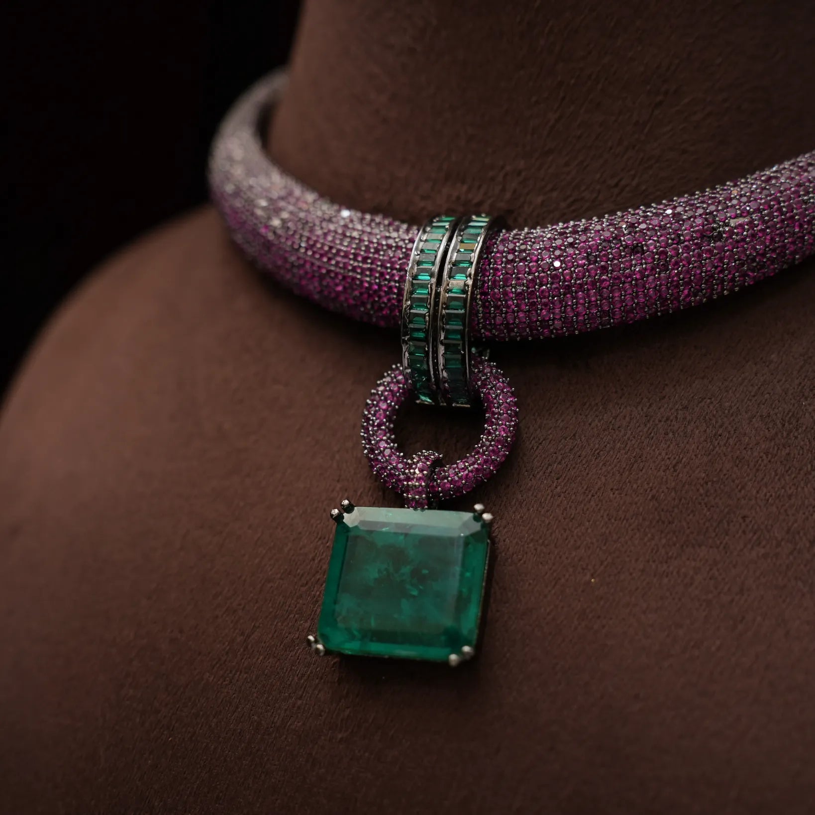 Nirali Zircon Hasli Necklace Set