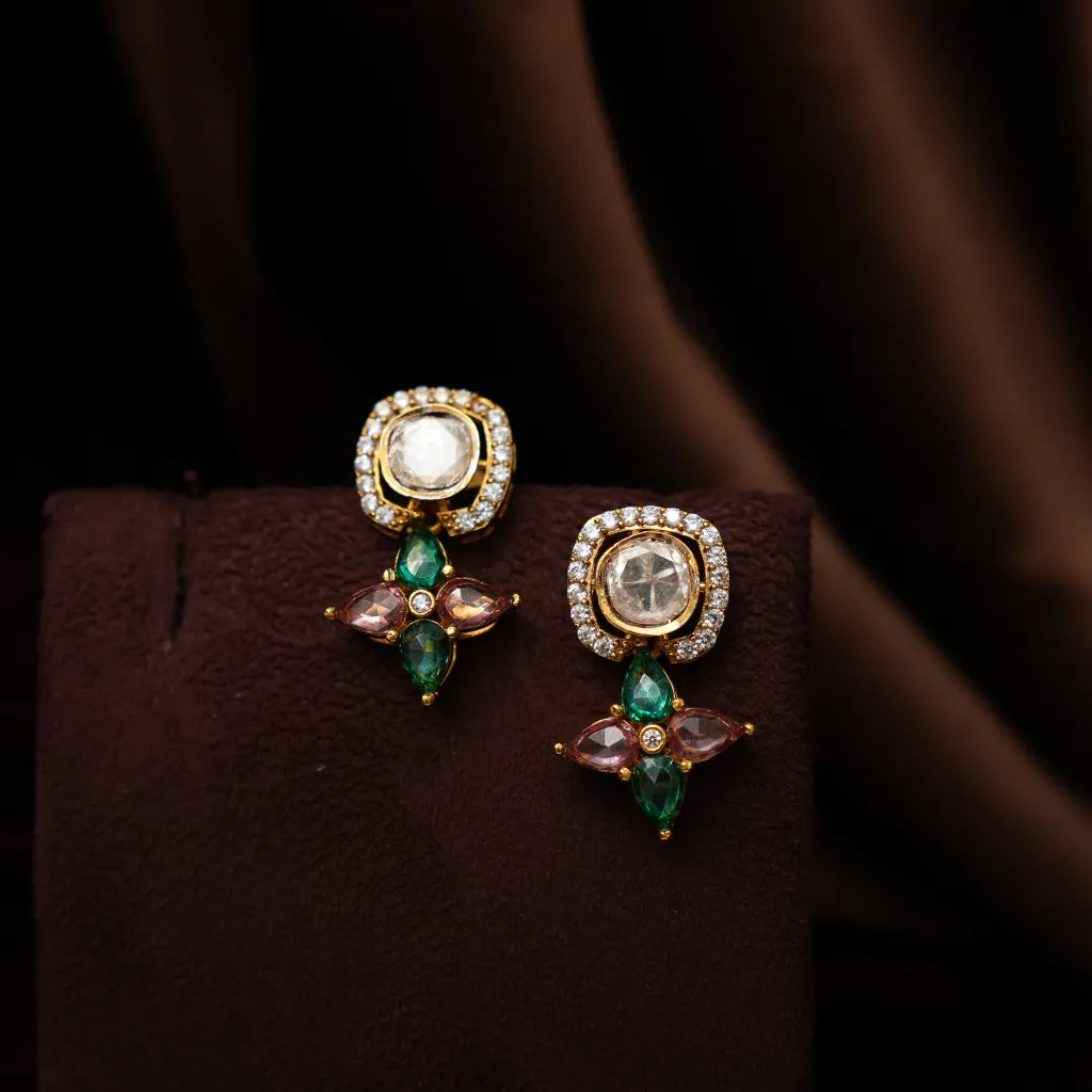 Nisrine Victorian Polki Necklace - Red & Green