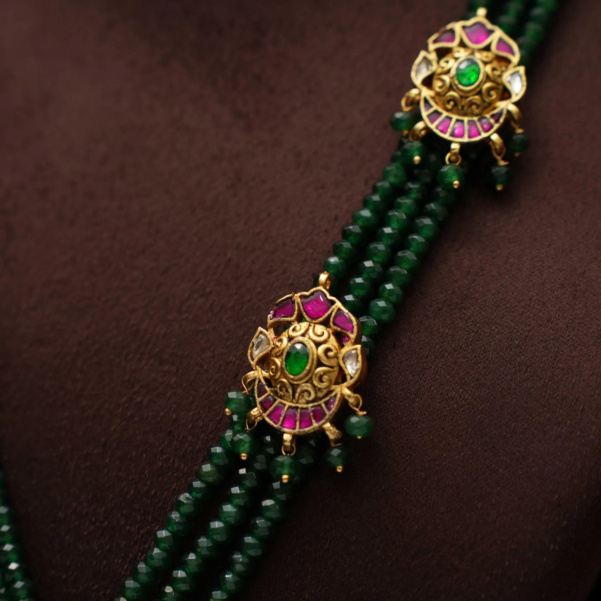 Niti Beaded Necklace - Green