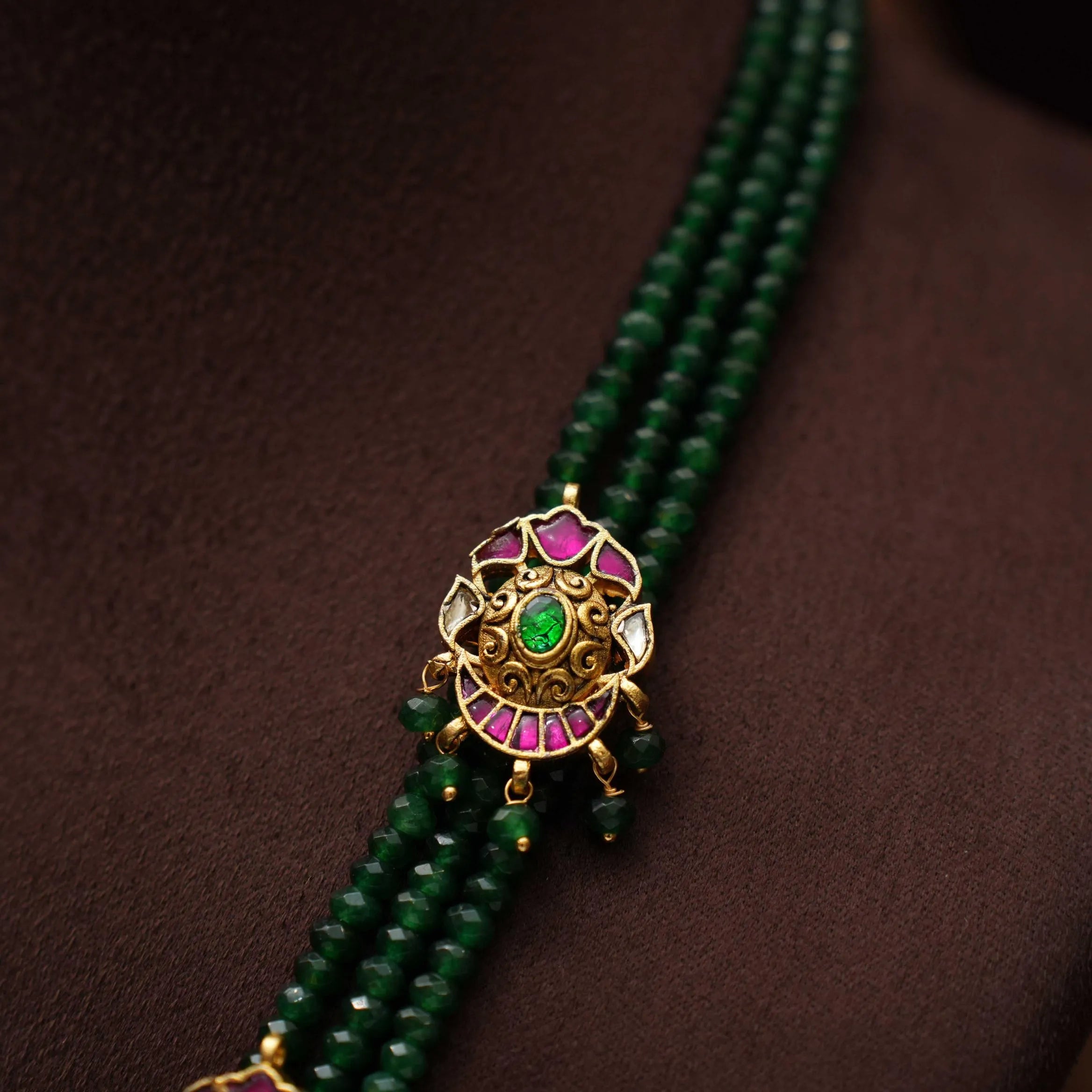 Niti Beaded Necklace - Green