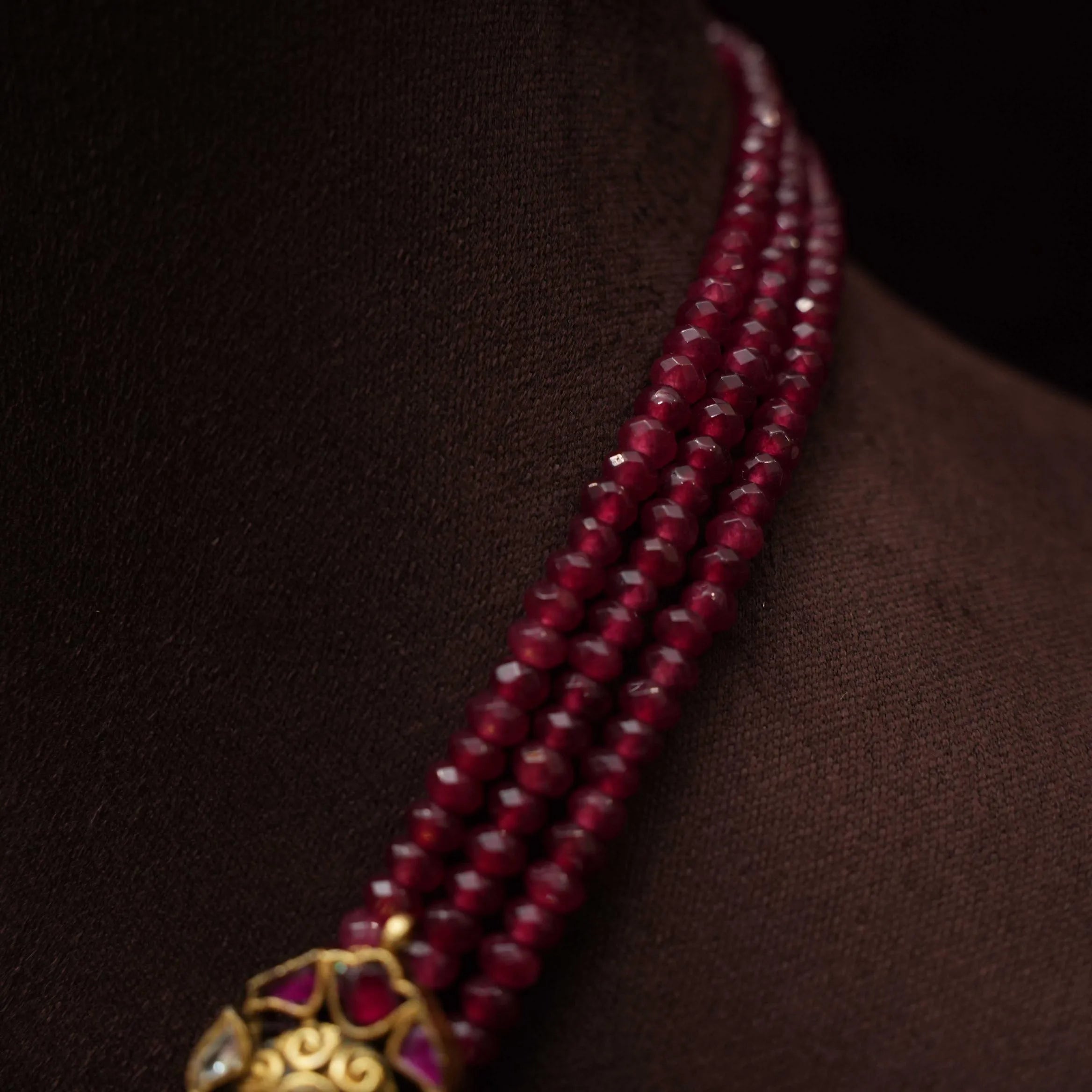 Niti Beaded Necklace - Red