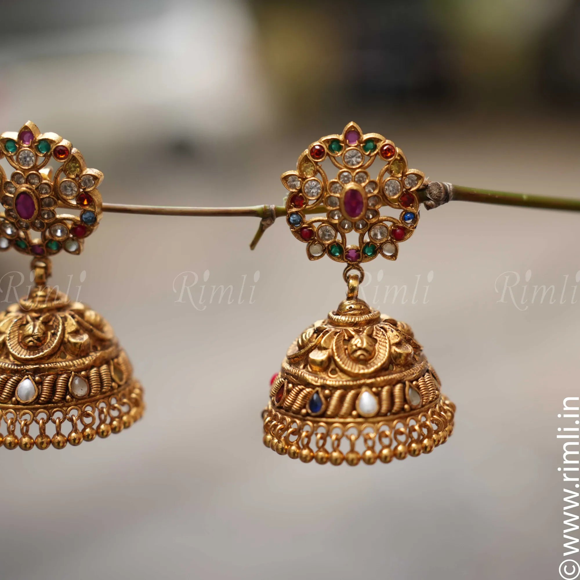 Niyathi Silver Jhumka Earrings