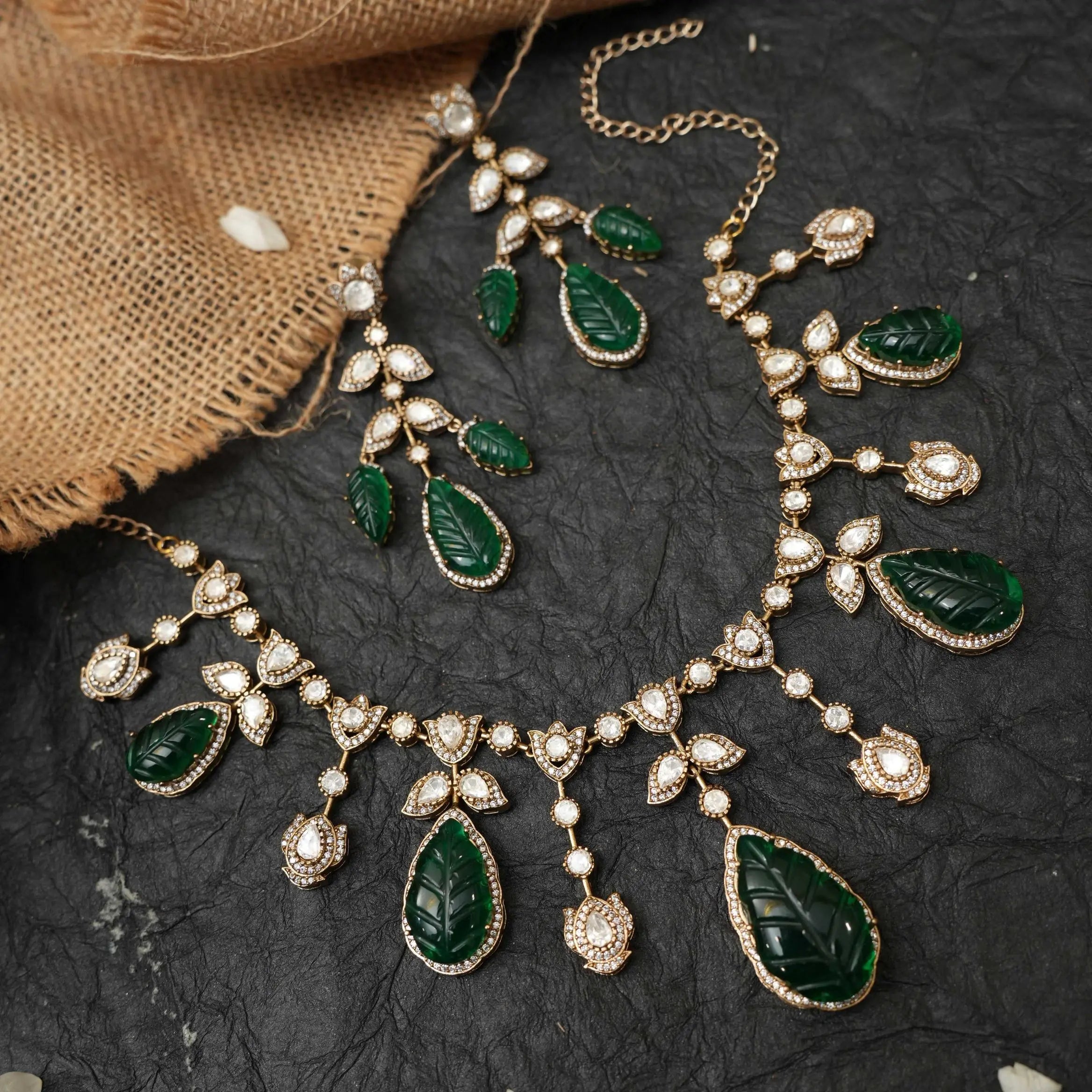 Nizami Victorian Polki Necklace - Green