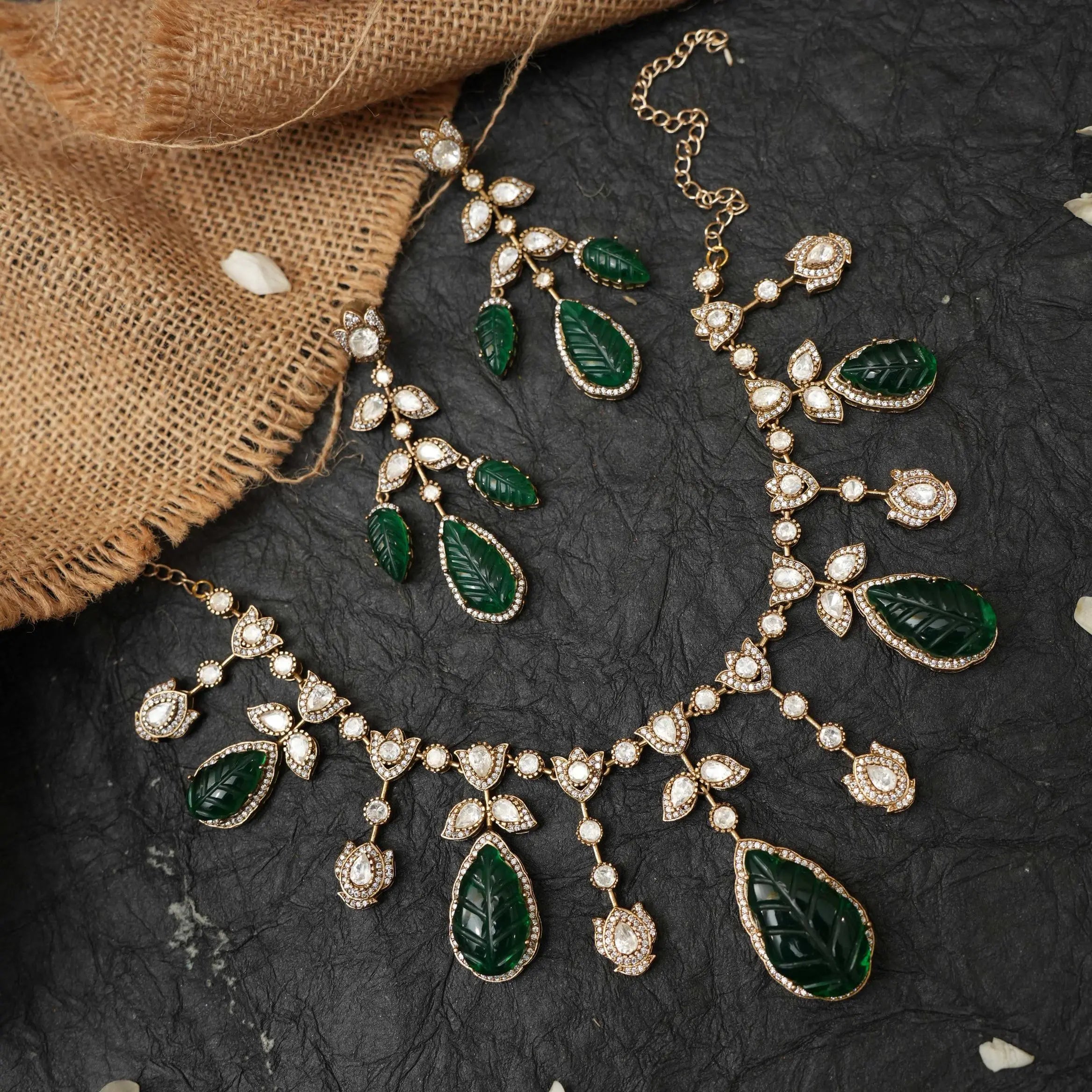Nizami Victorian Polki Necklace - Green